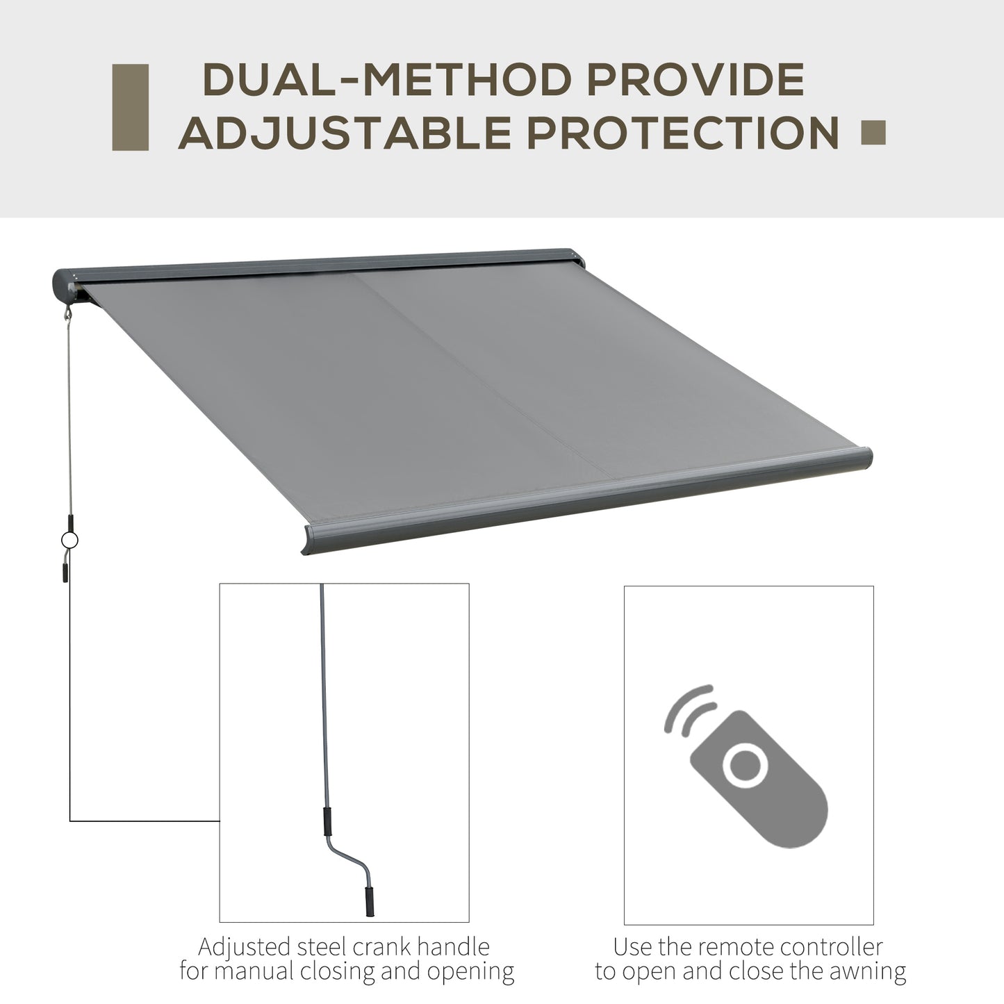 3.5 x 3m LED Light Full Cassette Case Electric Awning