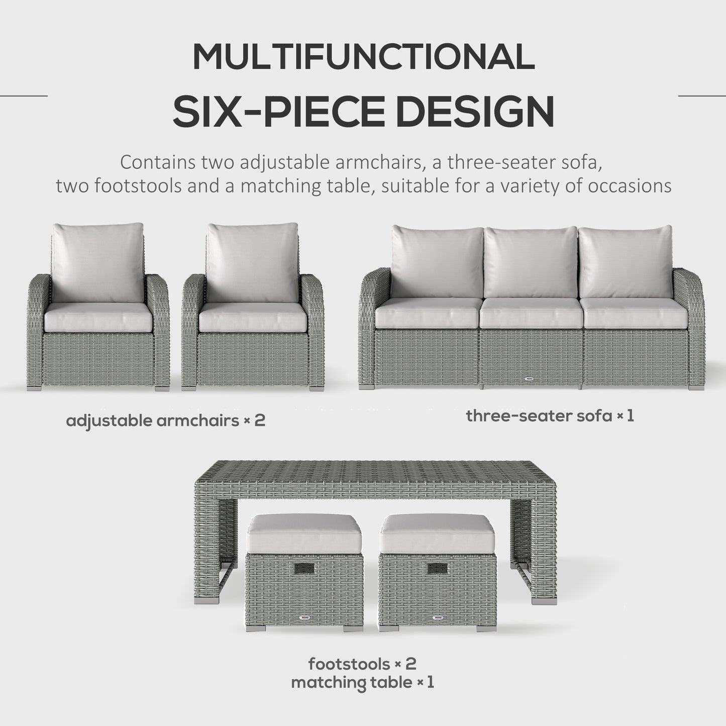 Six-piece Outdoor Rattan Dining Set
