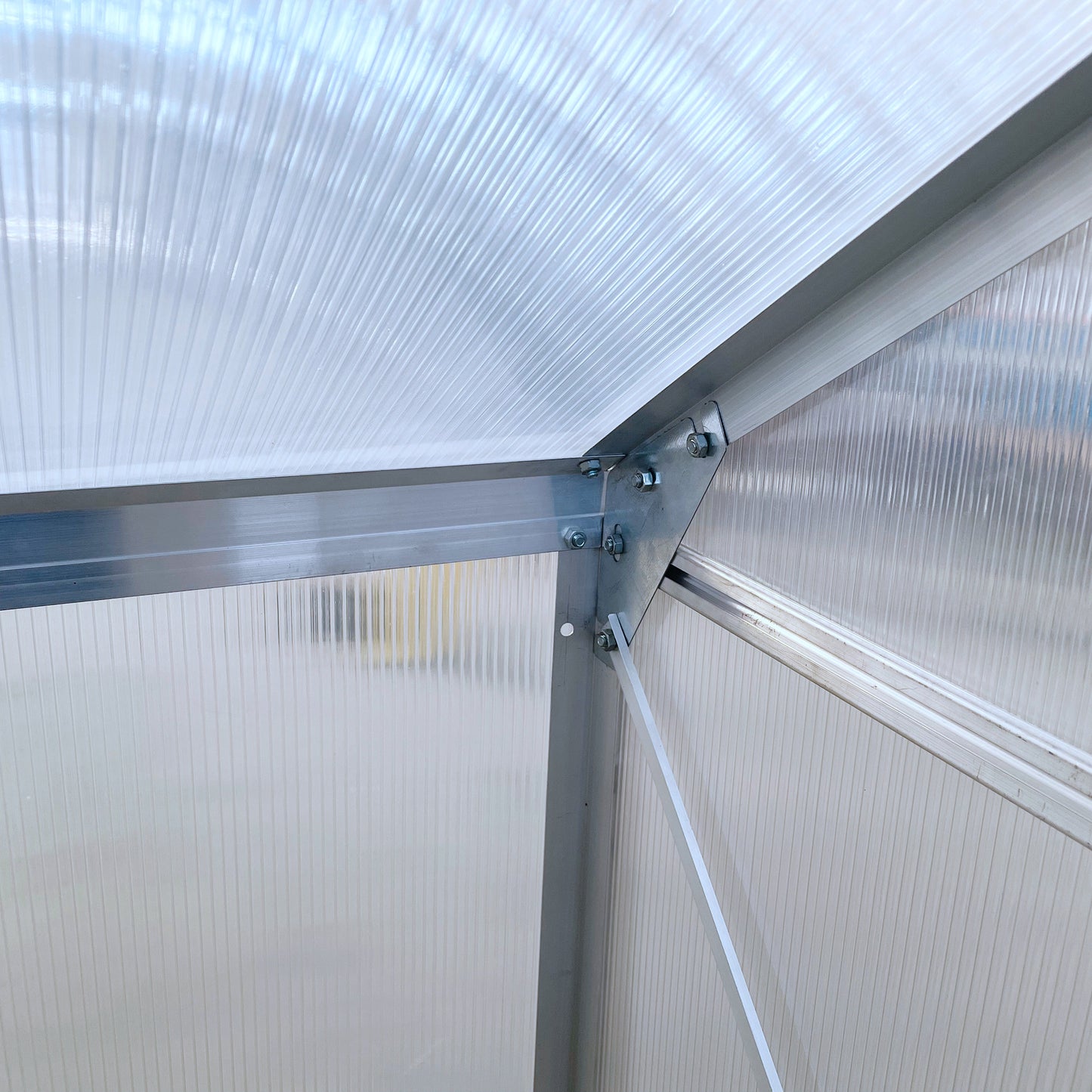 6 x 4ft Lean to Wall Polycarbonate Greenhouse Aluminium Walk-in