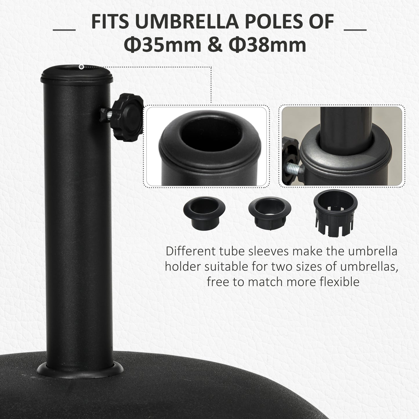 Heavy Duty Cement Parasol Base 20kg Round Patio Umbrella Stand