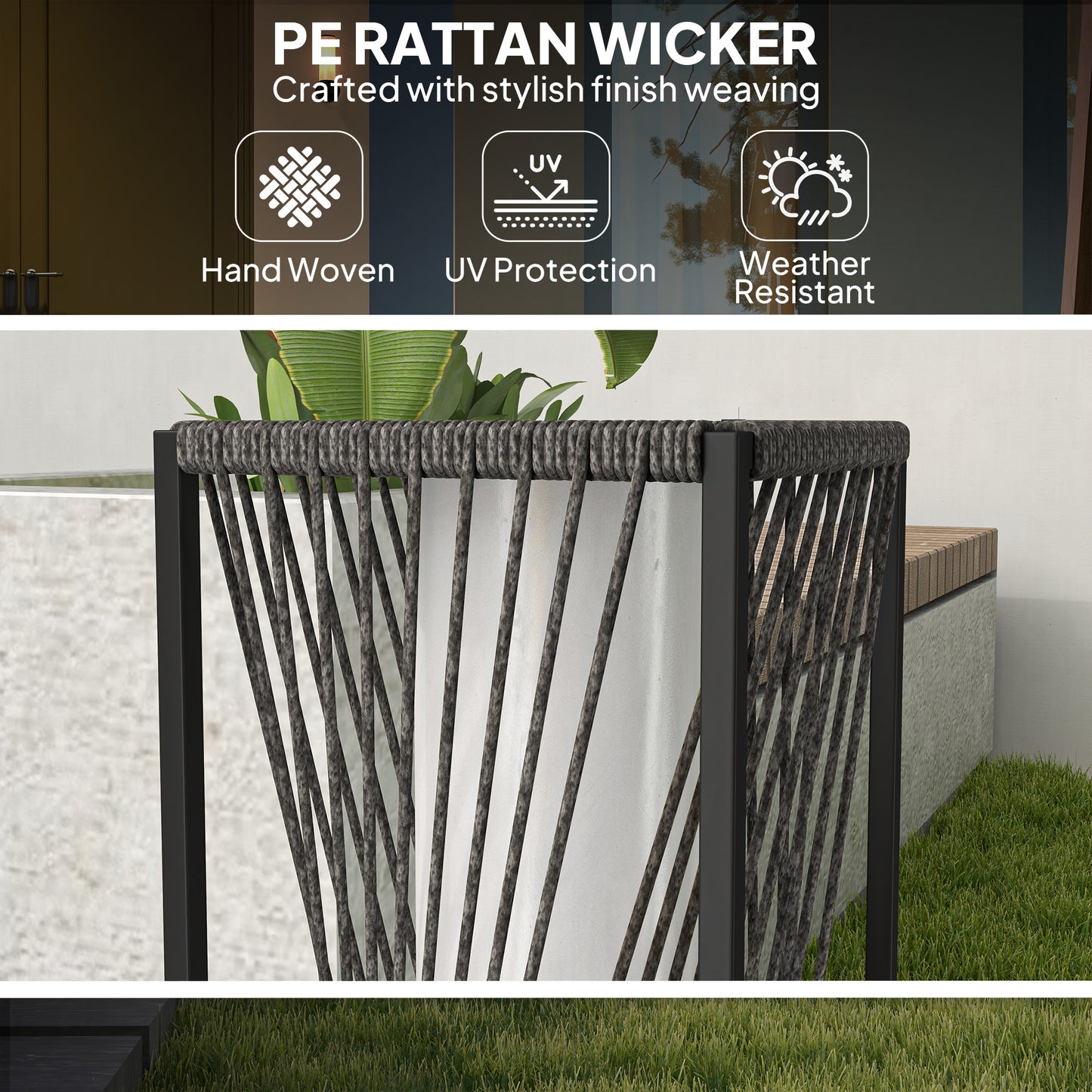 Garden Rattan Lamp, 77 cm Tall Solar Rattan Floor Lamp