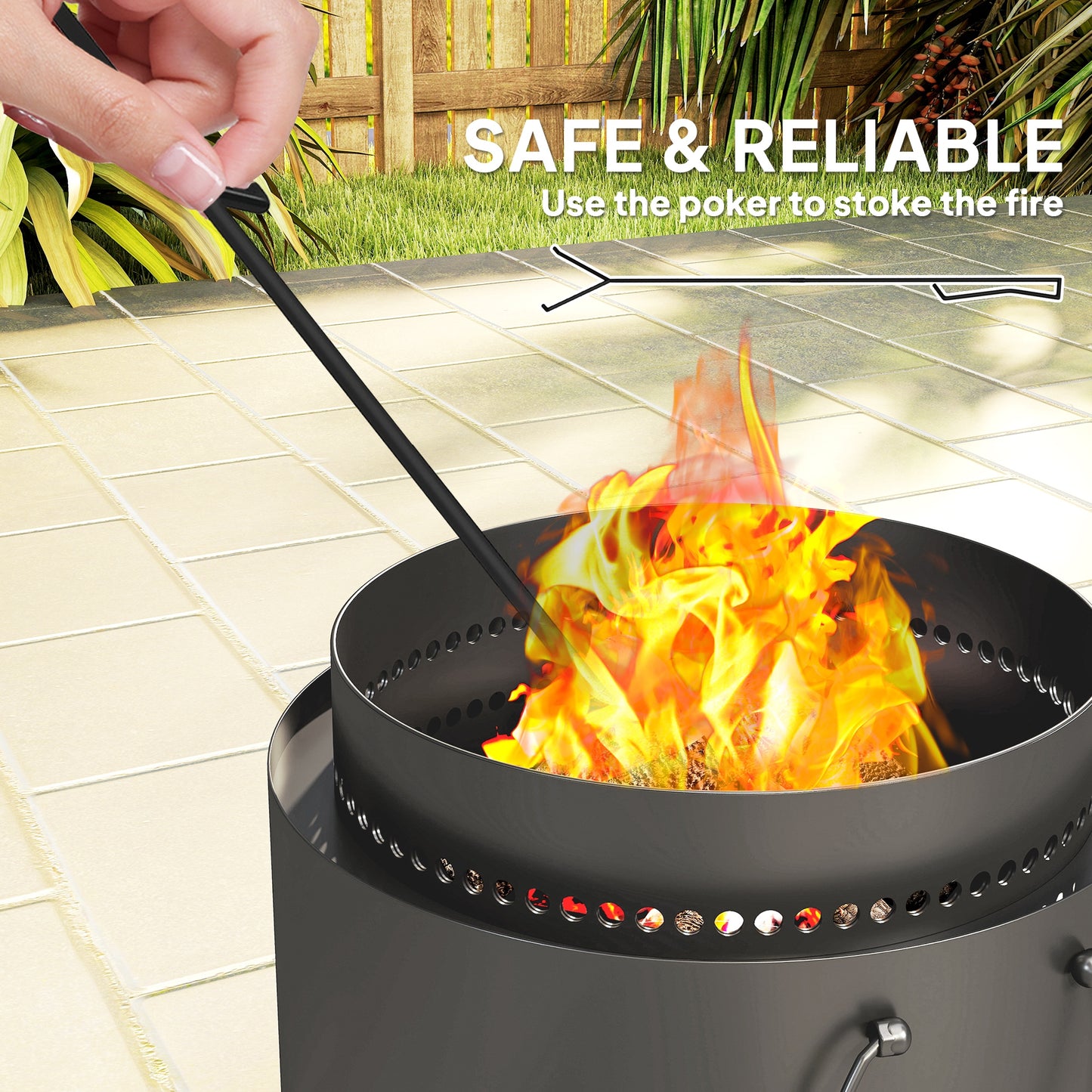 Smokeless Fire Pit with Ash Catcher