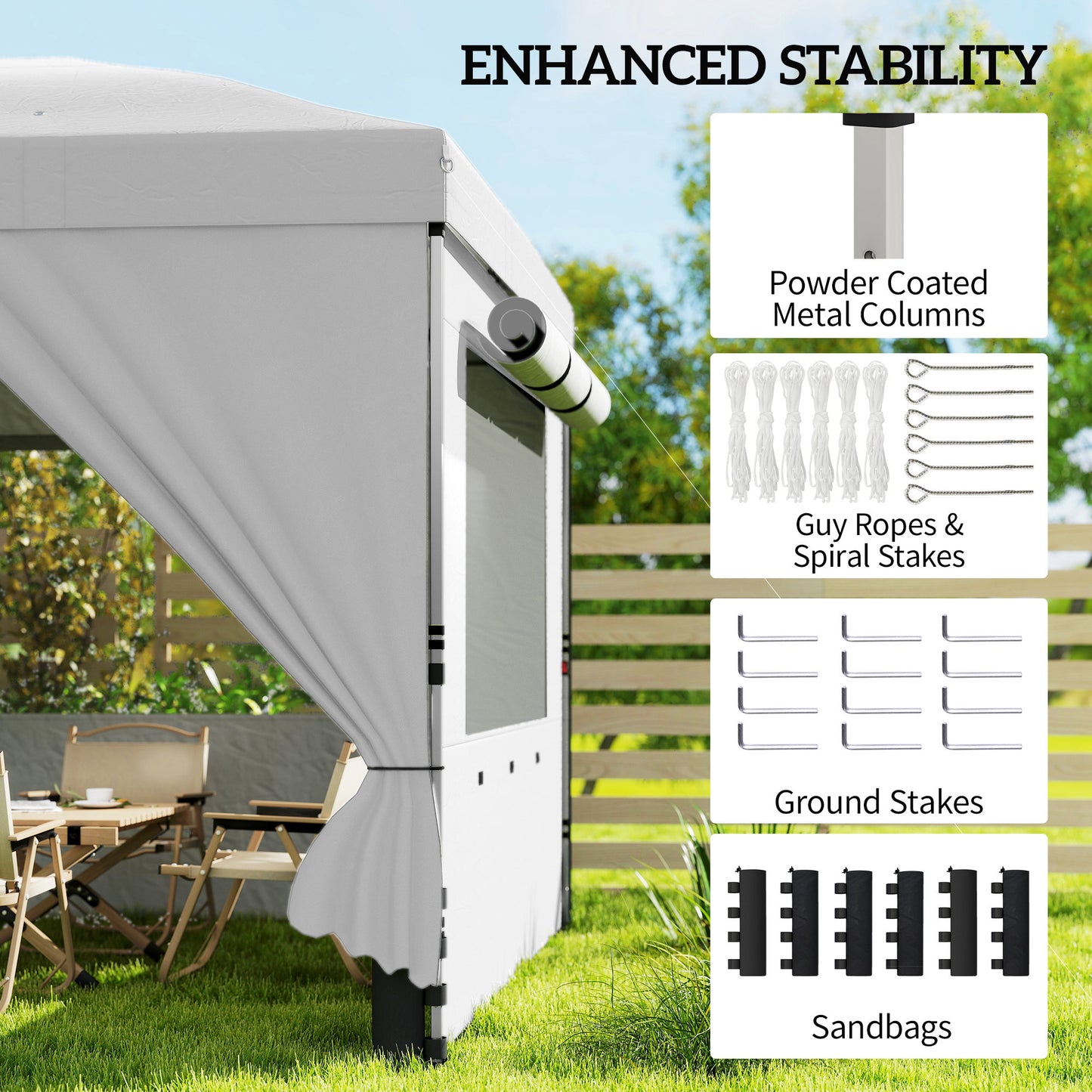 3 x 6 m Pop Up Canopy with UV50+ Protection Garden Gazebo