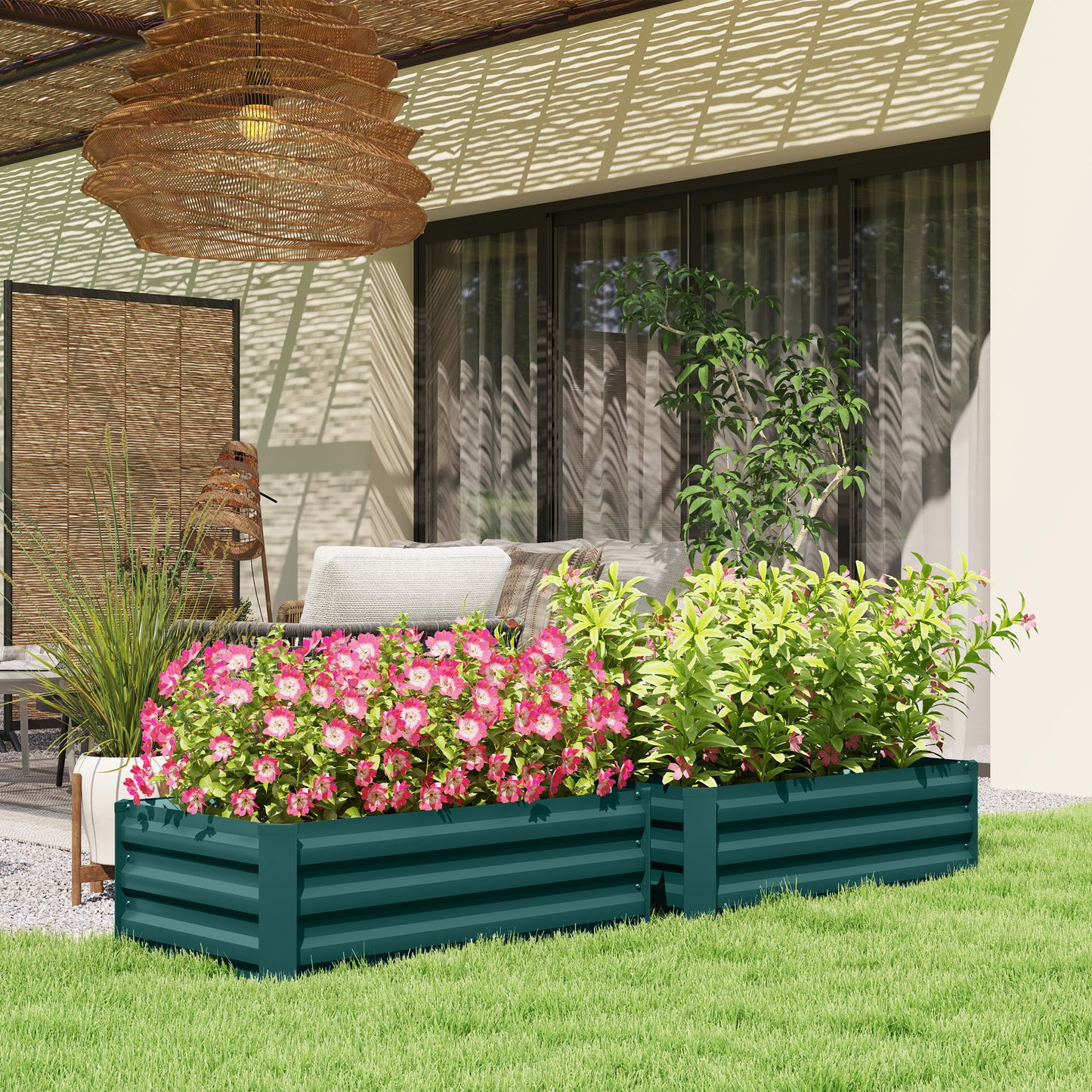 Set of Two 100 x 60cm Steel Planter Boxes (1)
