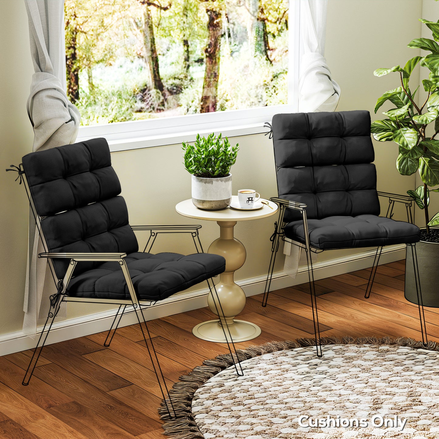 2-Piece Seat Cushion Replacement with Backrest (4)