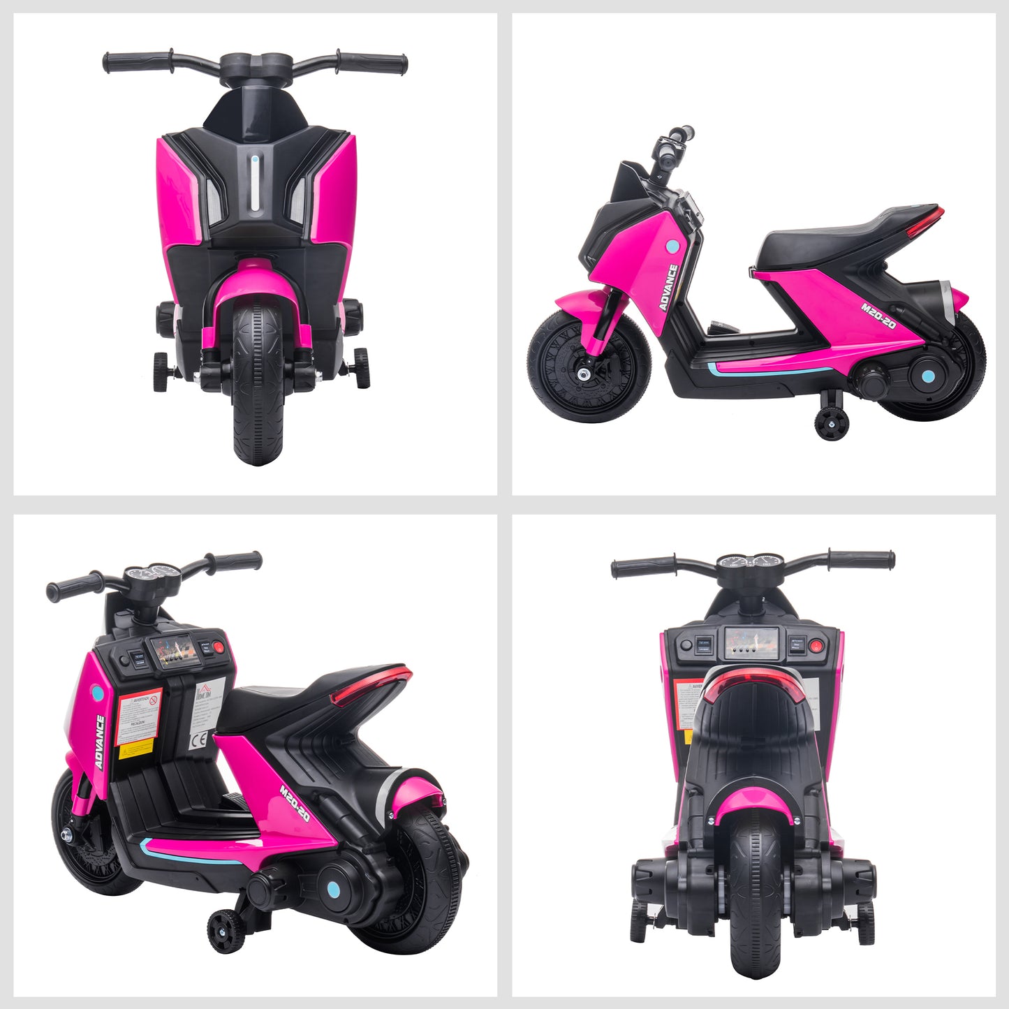 6V Kids Electric Motorbike Ride On Toy w/ Music LED Lights Training