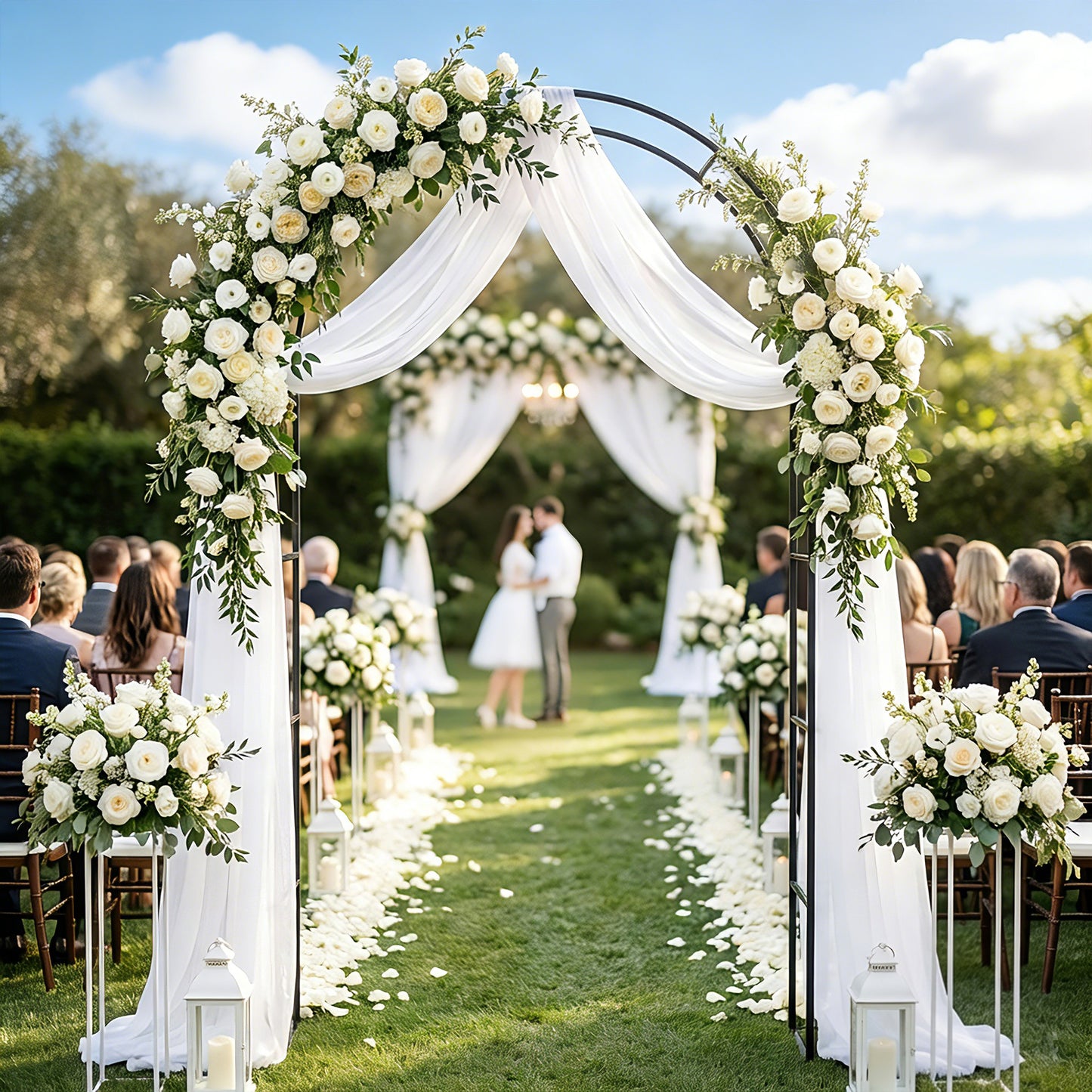 Garden Arch, 2.4 m High x 1.5 m Wide Metal Garden Trellis