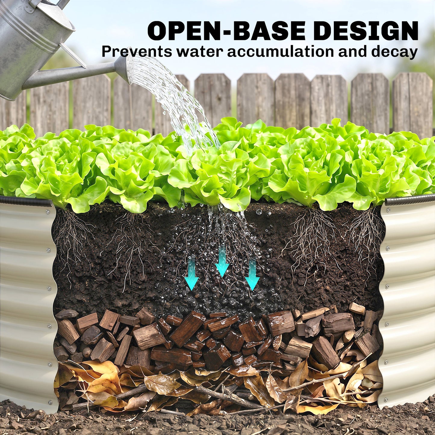 Galvanised Raised Garden Bed with Safety Edging
