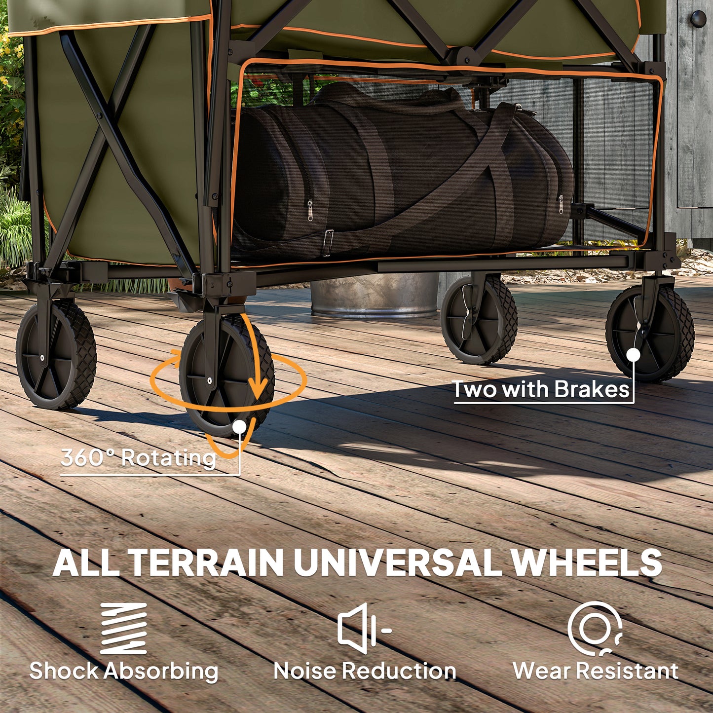 Double Decker Folding Festival Trolley on Wheels