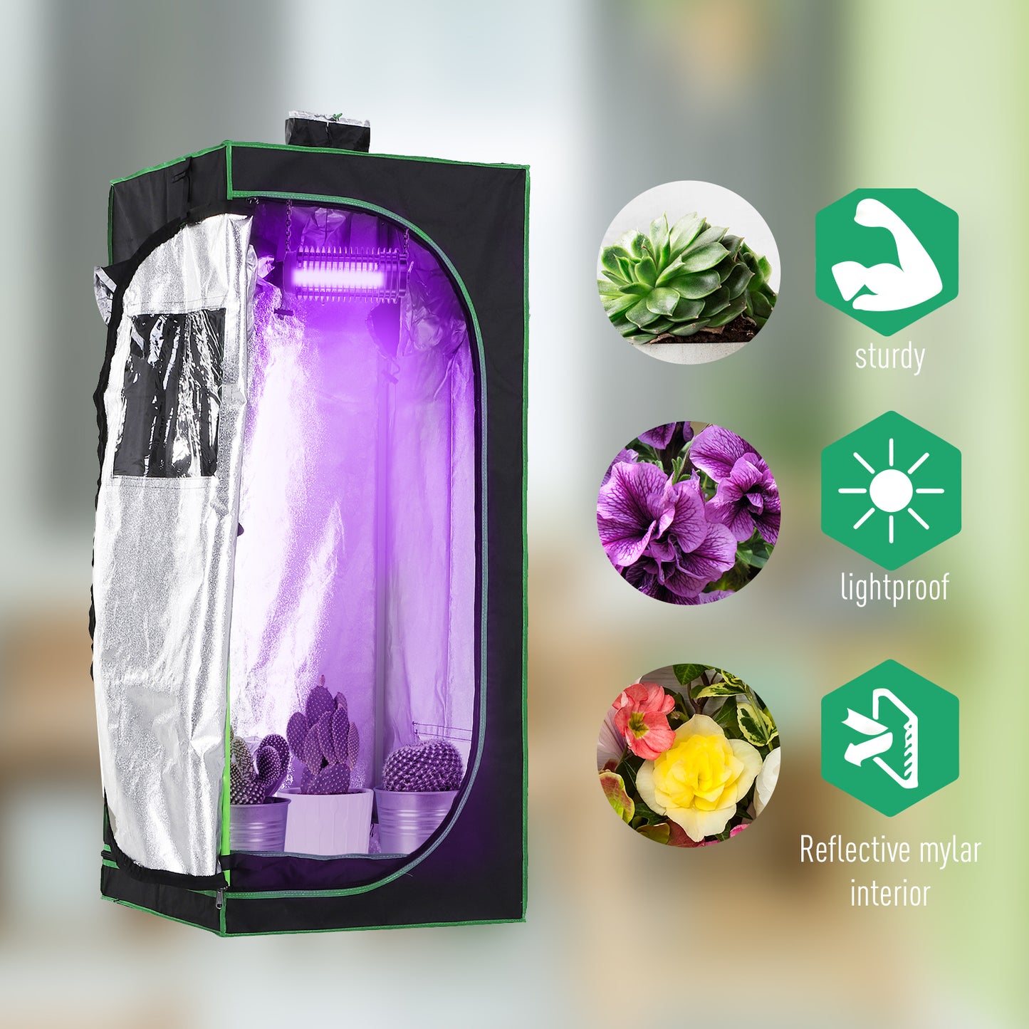 Grow Tent Reflective Mylar Hydroponic with Adjustable Vents