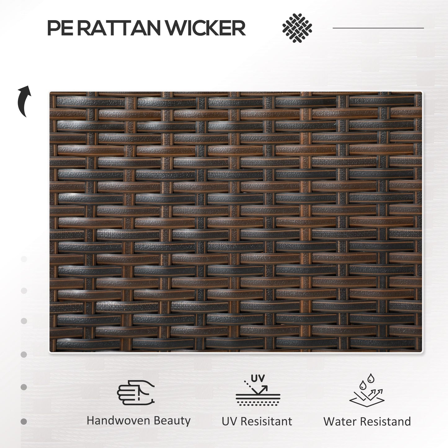 Two-Seat Rattan Chair, with Middle Table
