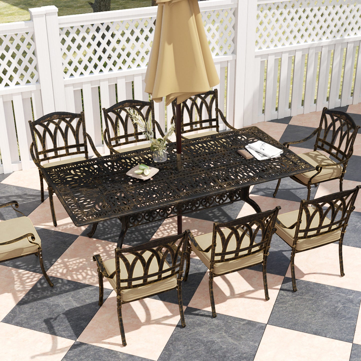 Nine-Piece Cast Aluminium Garden Dining Set