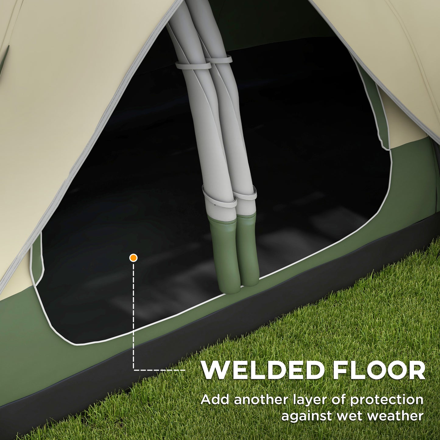 Camping Tent for 6-8 Man with 2000mm Waterproof Rainfly