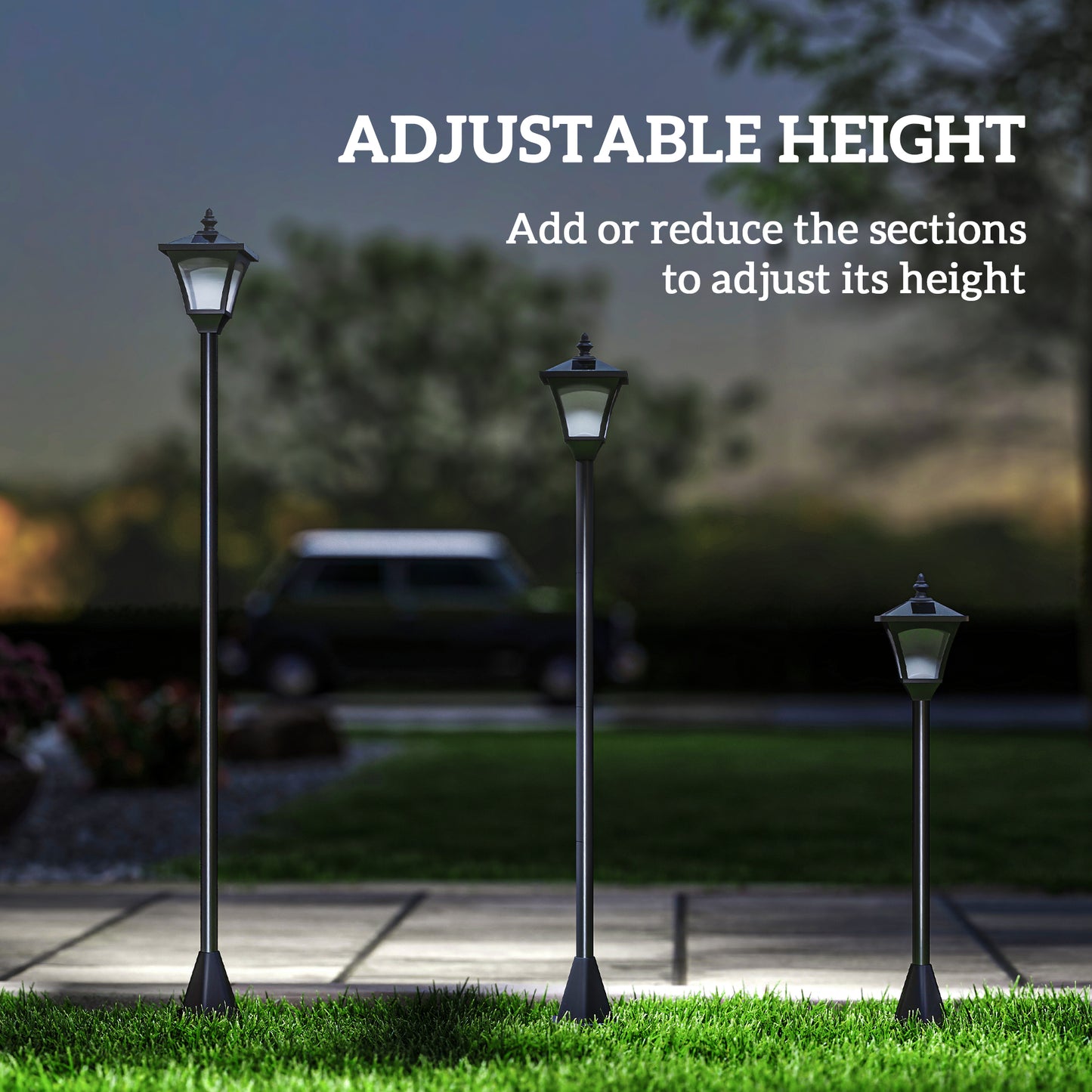 1.2m Solar Powered Outdoor Lamp Post