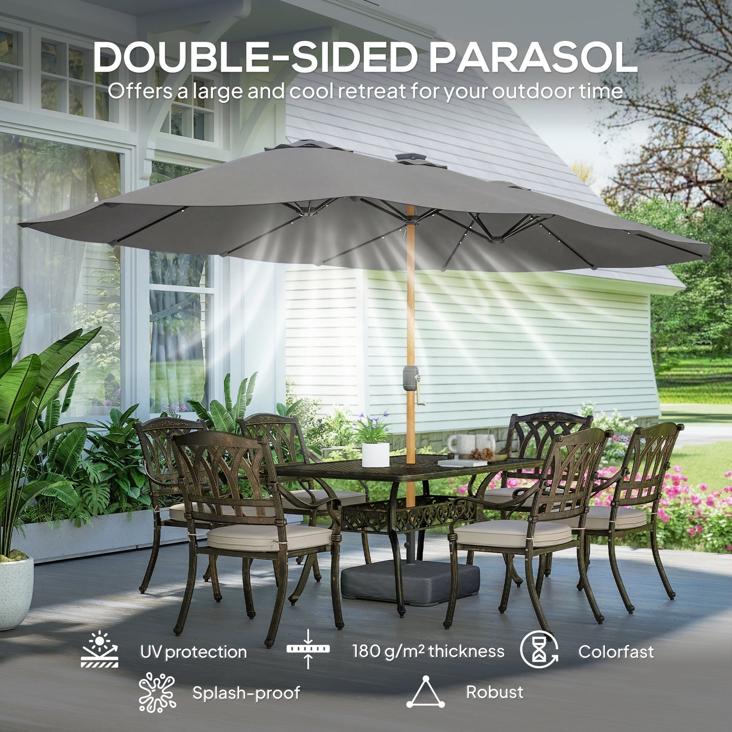 Double Sided Garden Parasol