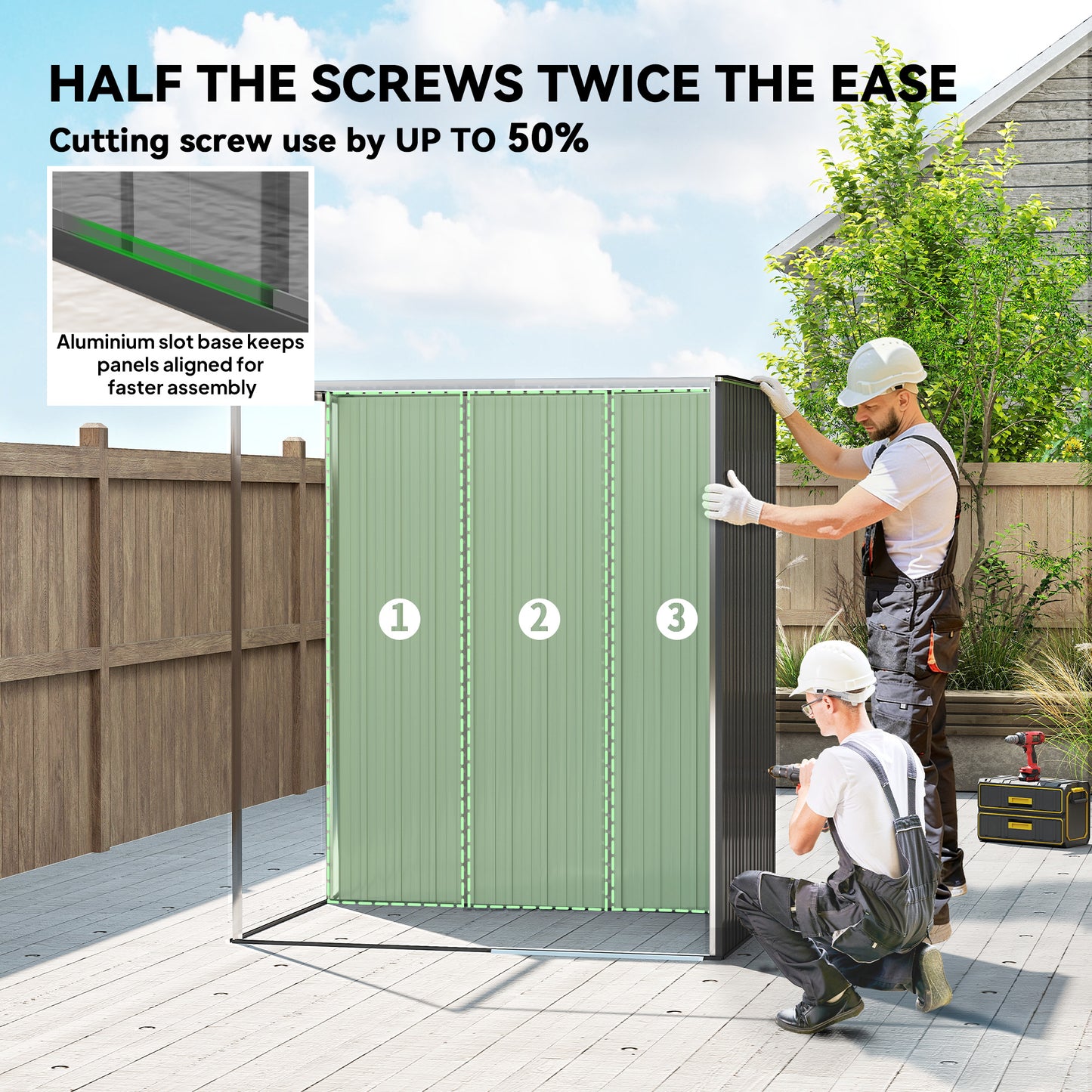 5 x 3.5ft Metal Garden Storage Shed with Effortless Assembly