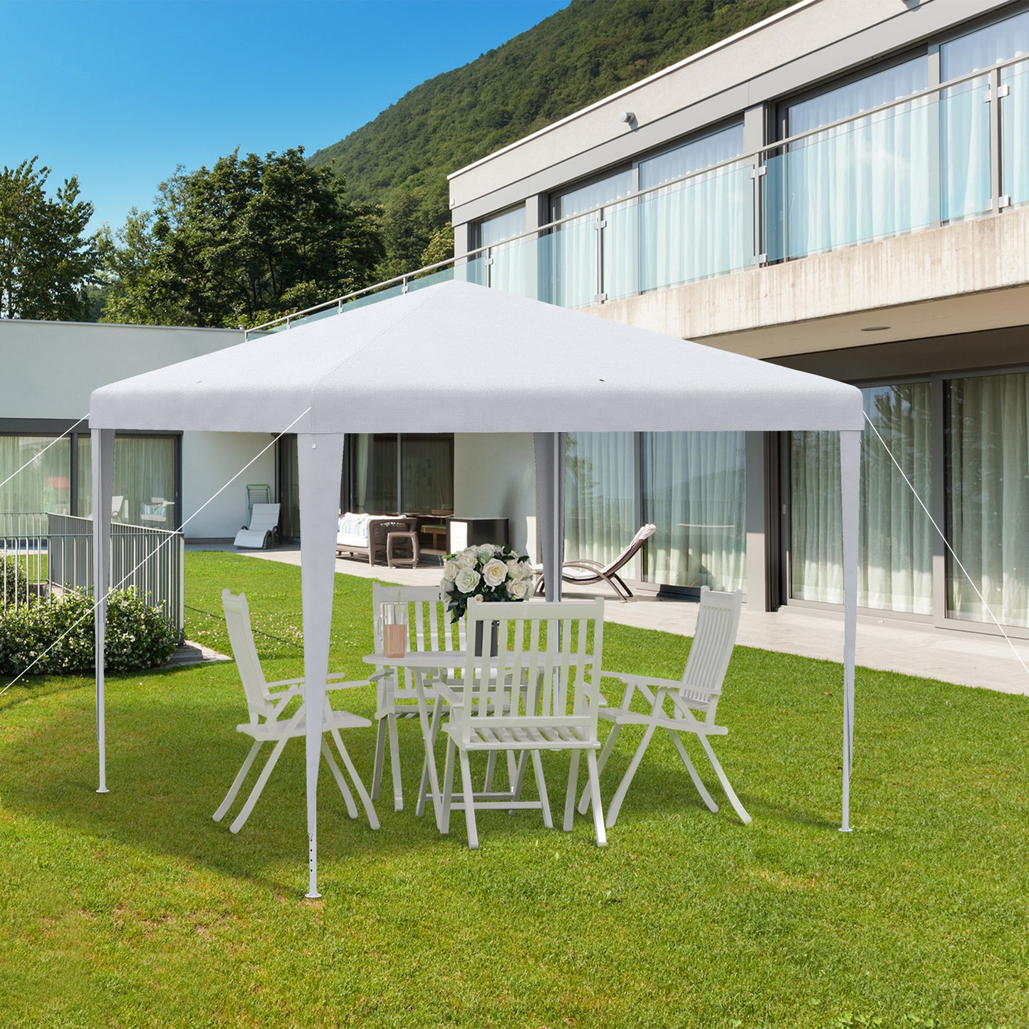2.7m x 2.7m Garden Gazebo Marquee Party Tent Wedding Canopy Outdoor