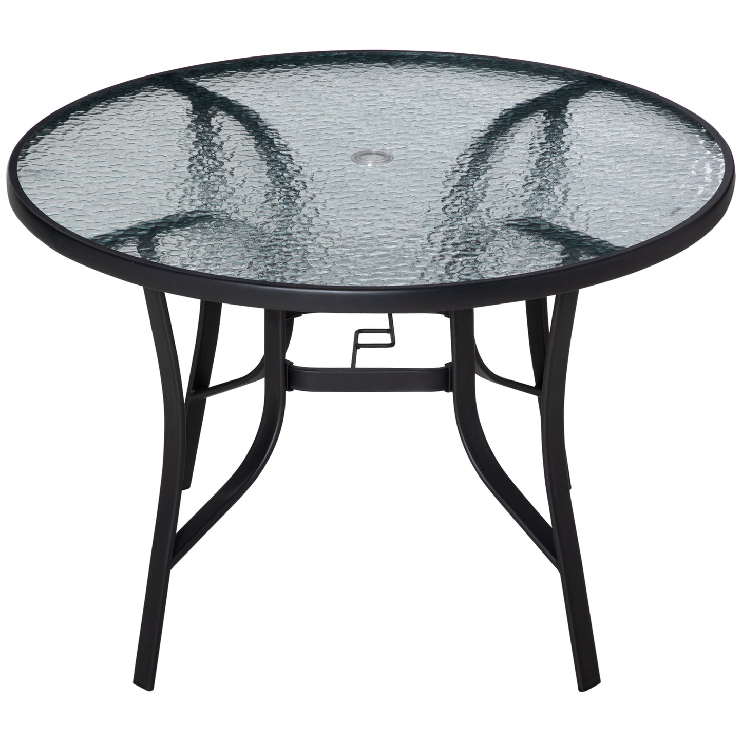 106cm Round Garden Dining Table with Parasol Hole