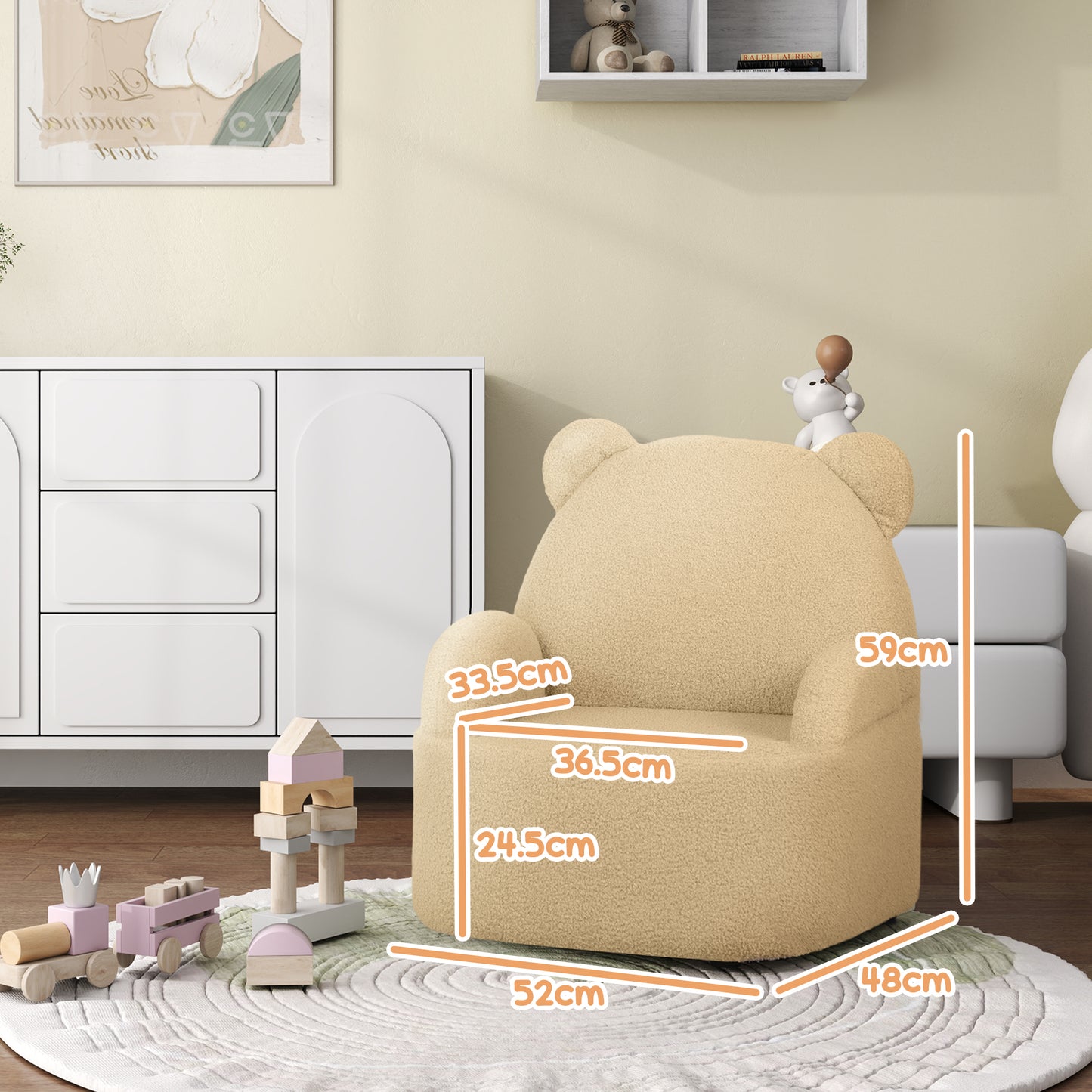 Kids Armchair, Bear Shaped Toddler Chair