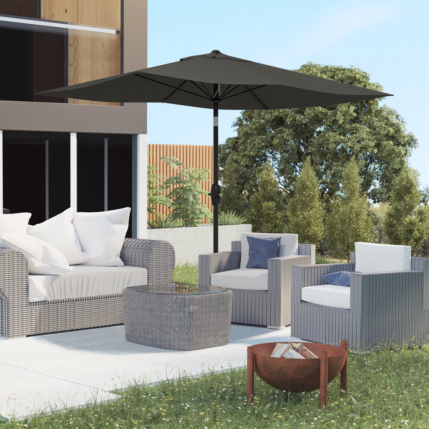 2 x 3(m) Garden Parasol Umbrella