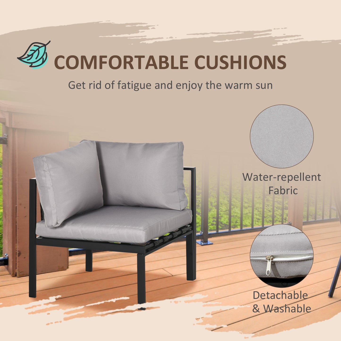 5 Seater Garden Corner Sofa Set