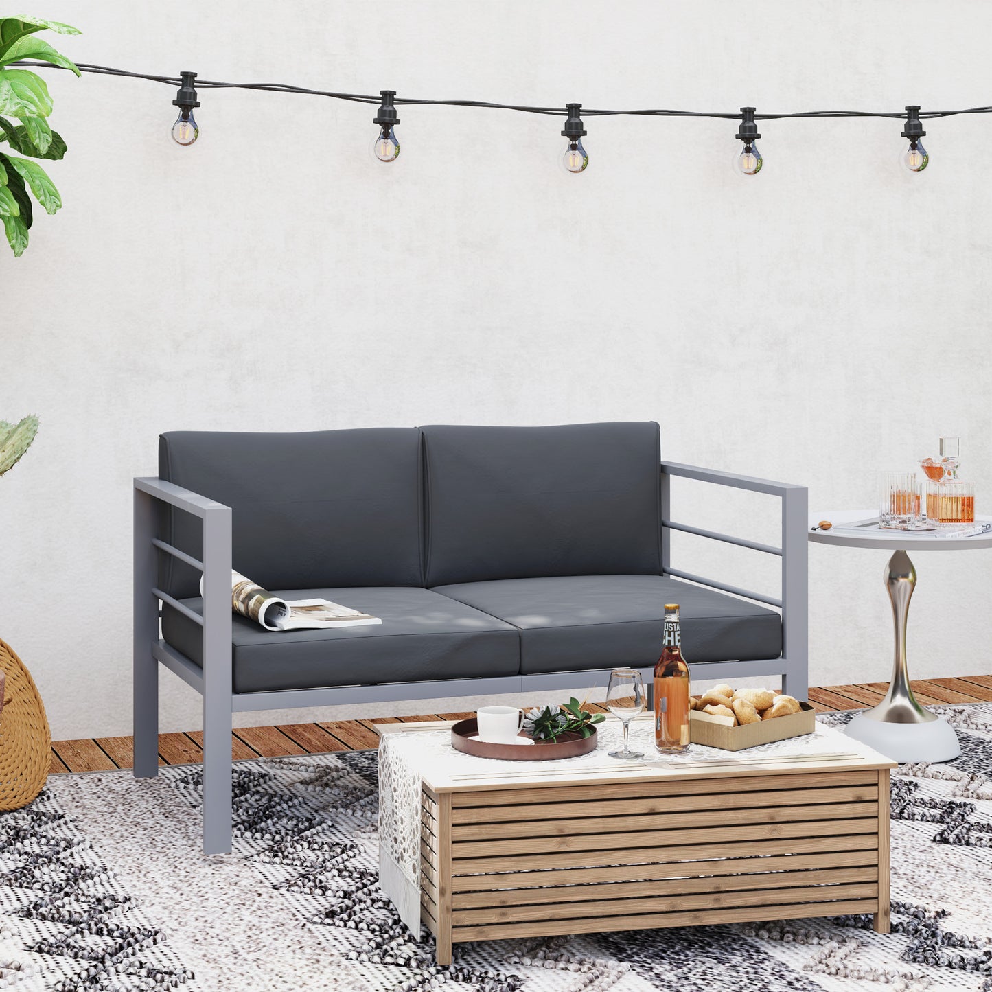 Two-Seater Aluminium Garden Sofa