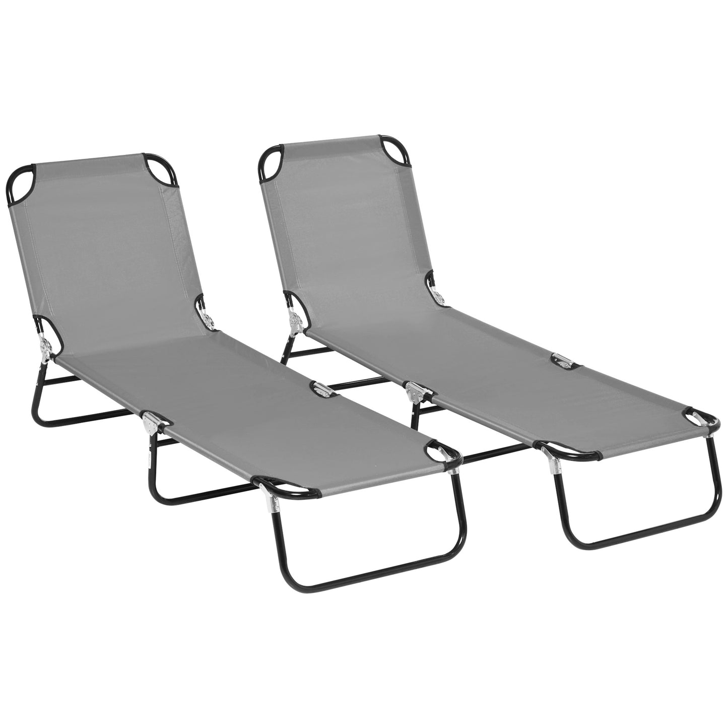 Folding Sun Loungers Set of 2
