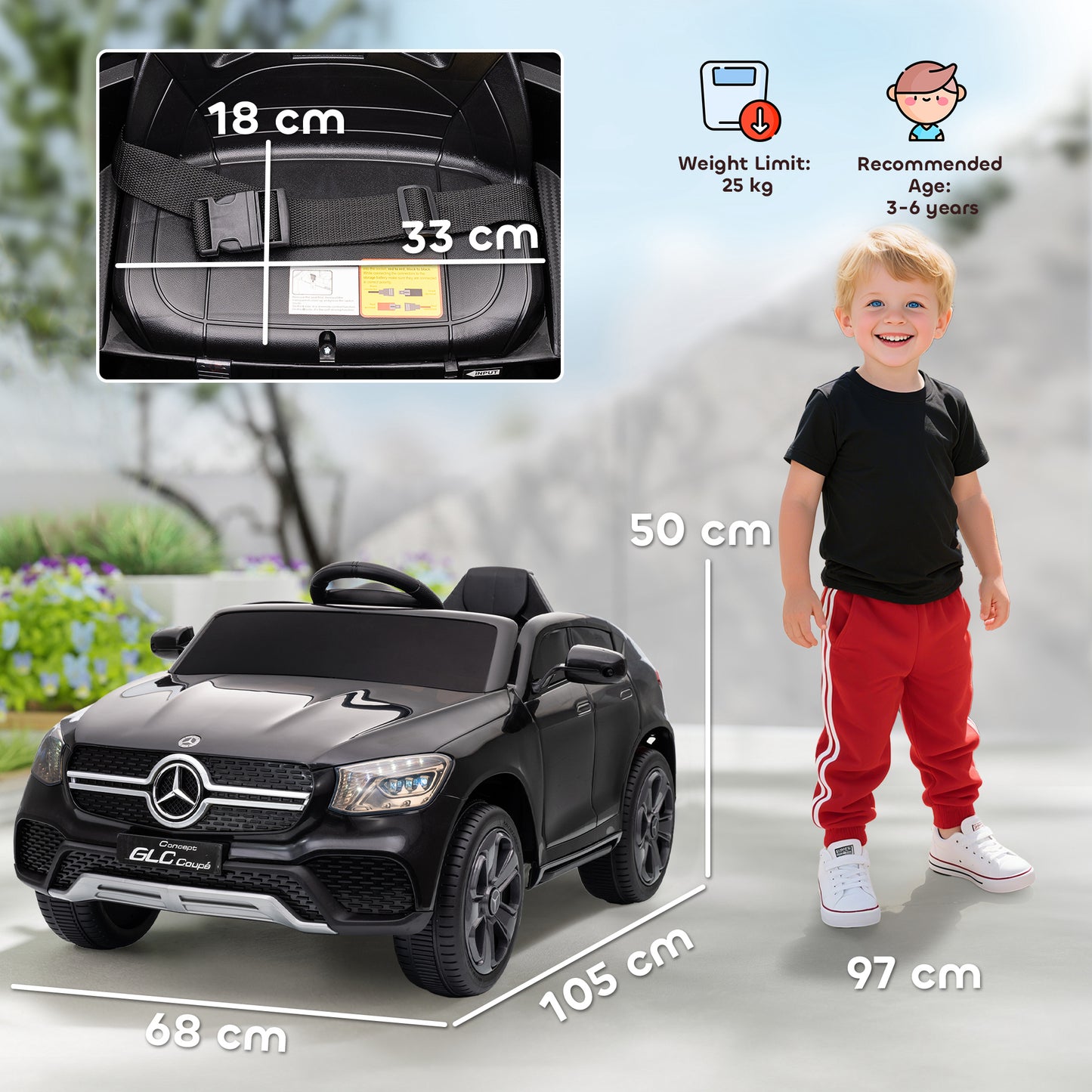 Mercedes-Benz GLC Licensed Kids Ride on Car with Remote Control