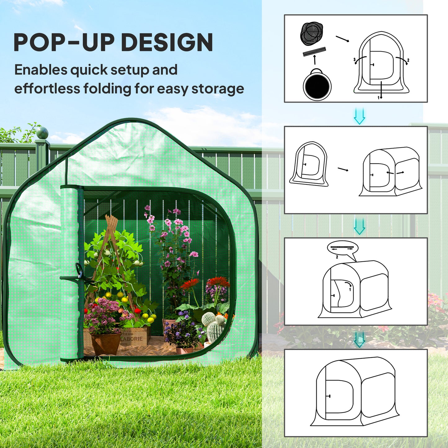 150 x 148cm Pop-Up Greenhouse