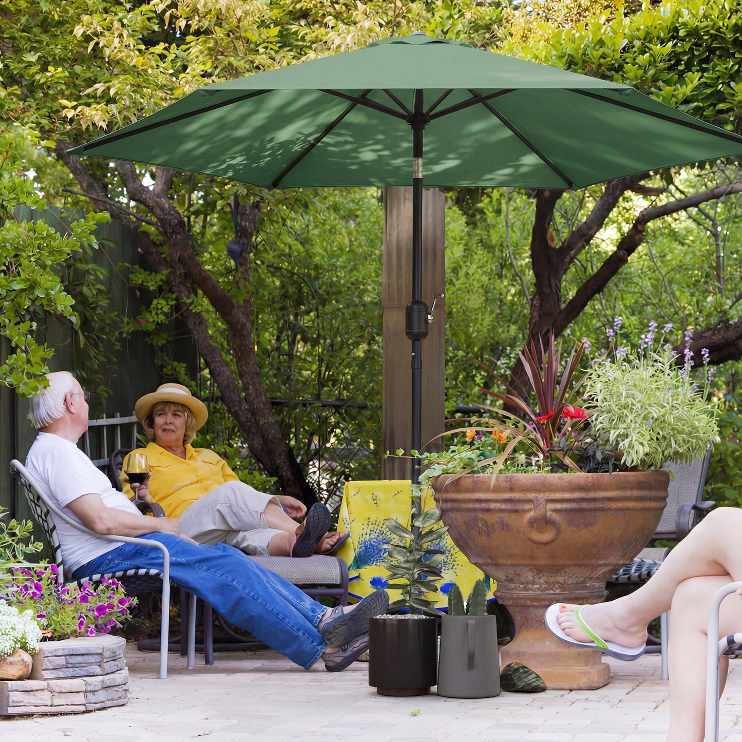 2.6 m Garden Parasol Umbrella with Aluminium Pole (6)