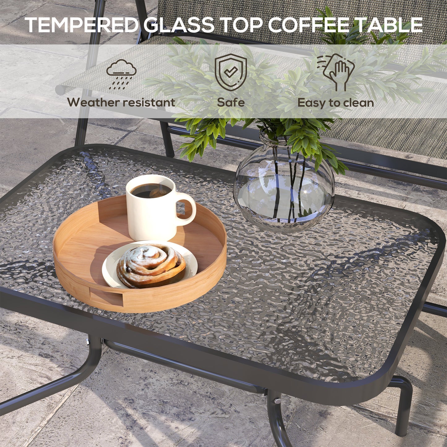 Four-Piece Metal Garden Sofa Set