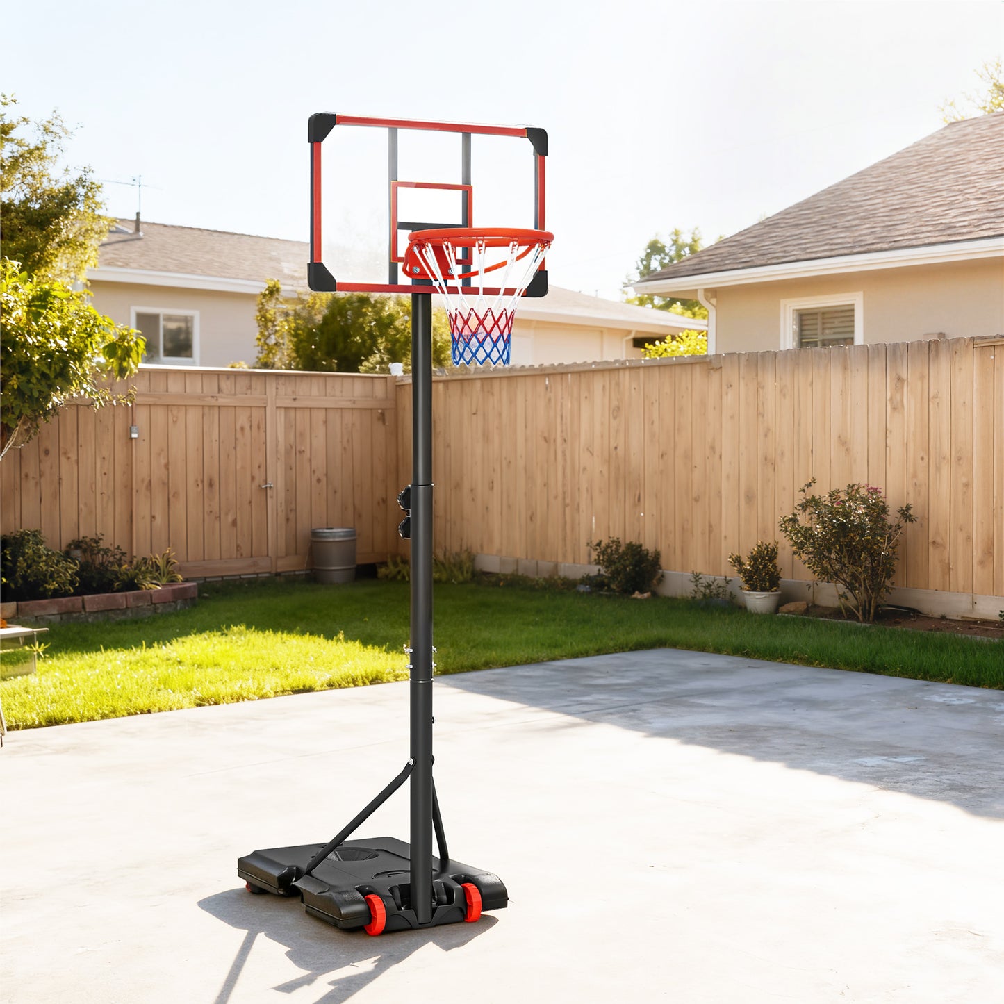 Height Adjustable Basketball Hoop and Stand with Firm Backboard