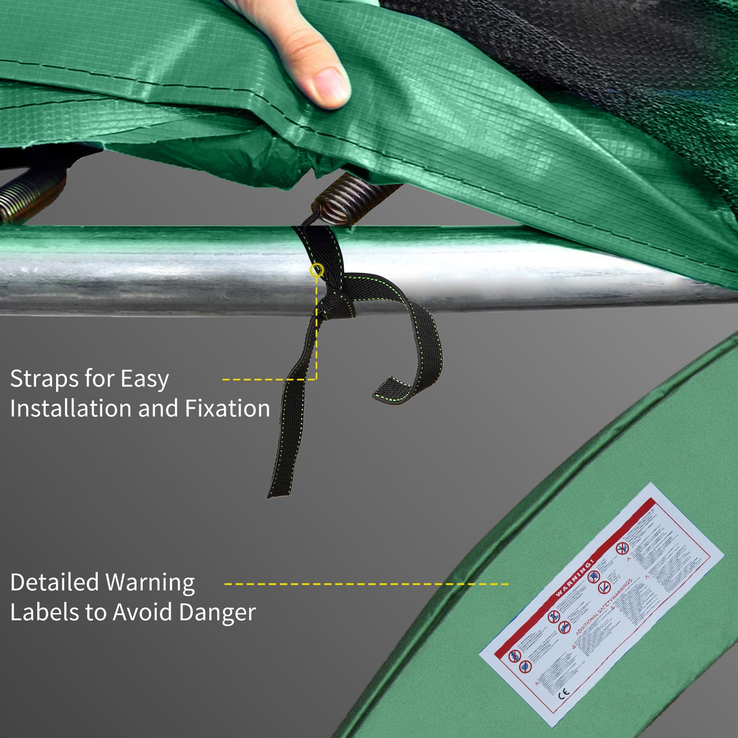12FT Replacement Trampoline Pad Thick Foam Safety Φ366cm Spring