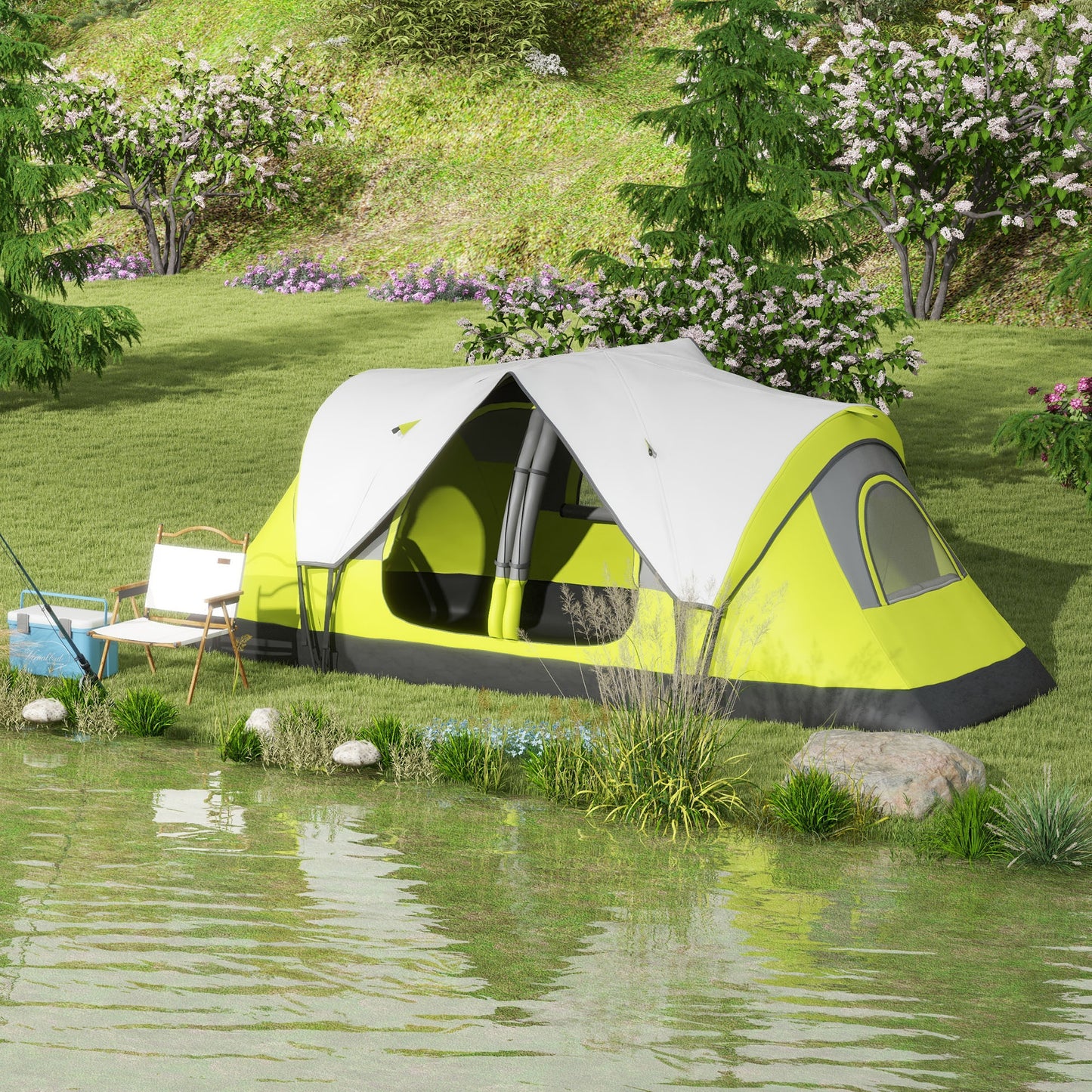 Camping Tent for 6-8 Man with 2000mm Waterproof Rainfly
