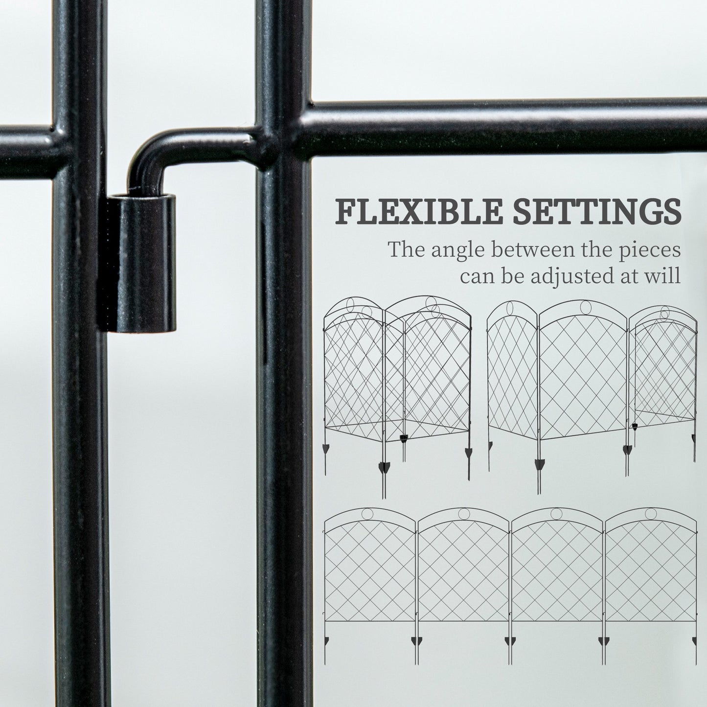 Decorative Garden Fencing, 43in x 11.4ft Outdoor Picket Fence Panels (1)