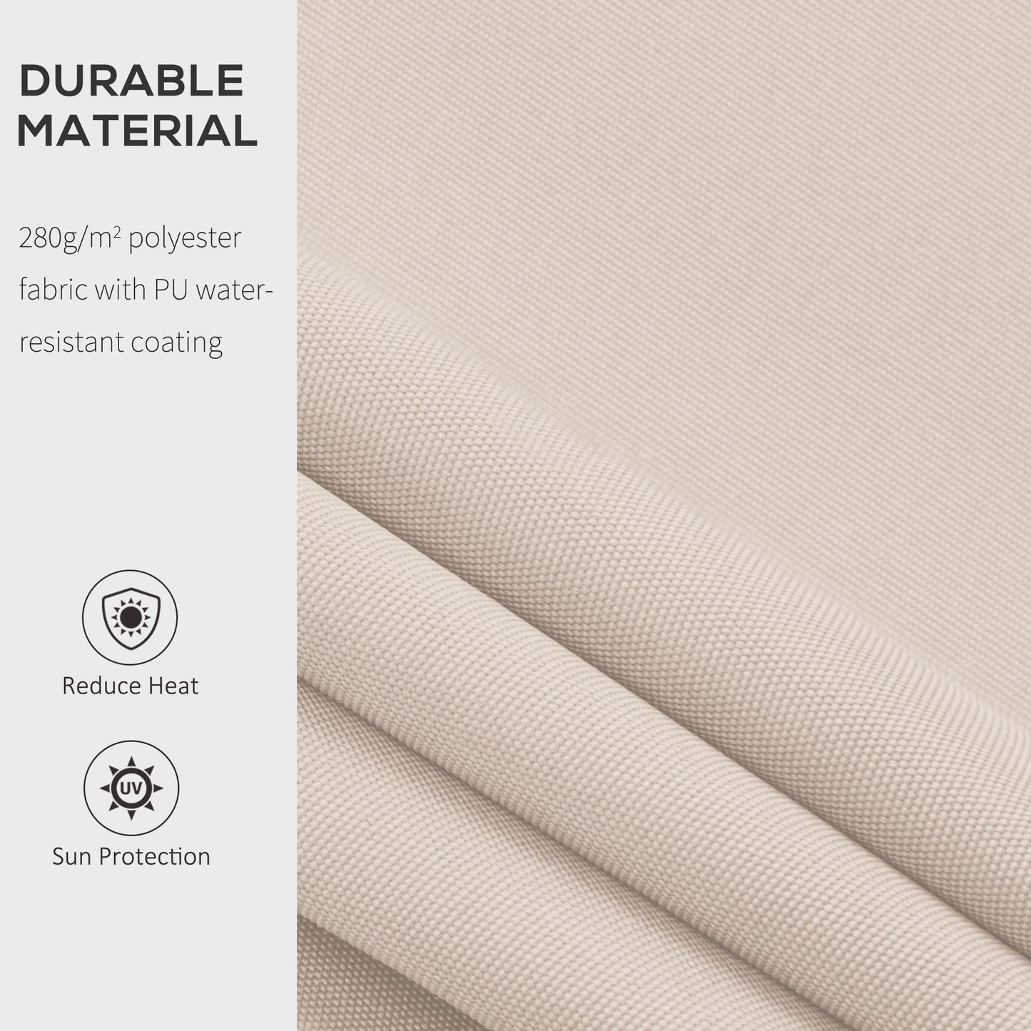 Manual Retractable Awning, 3x2.5 m-Ivory