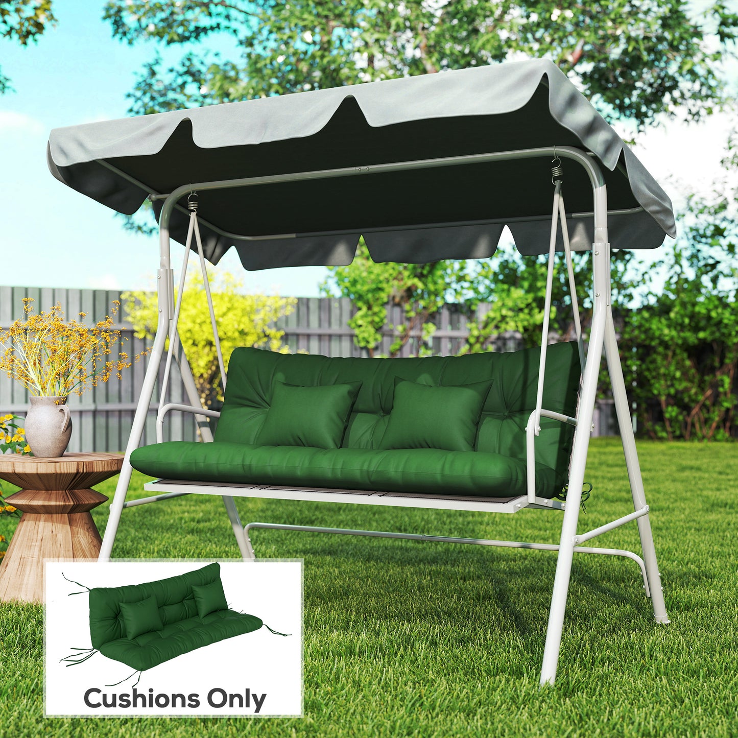 Outdoor Seat Cushions Back Cushion with 2 Pillows