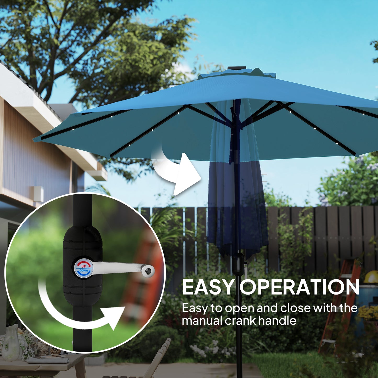 2.7m LED Light Parasol Umbrella