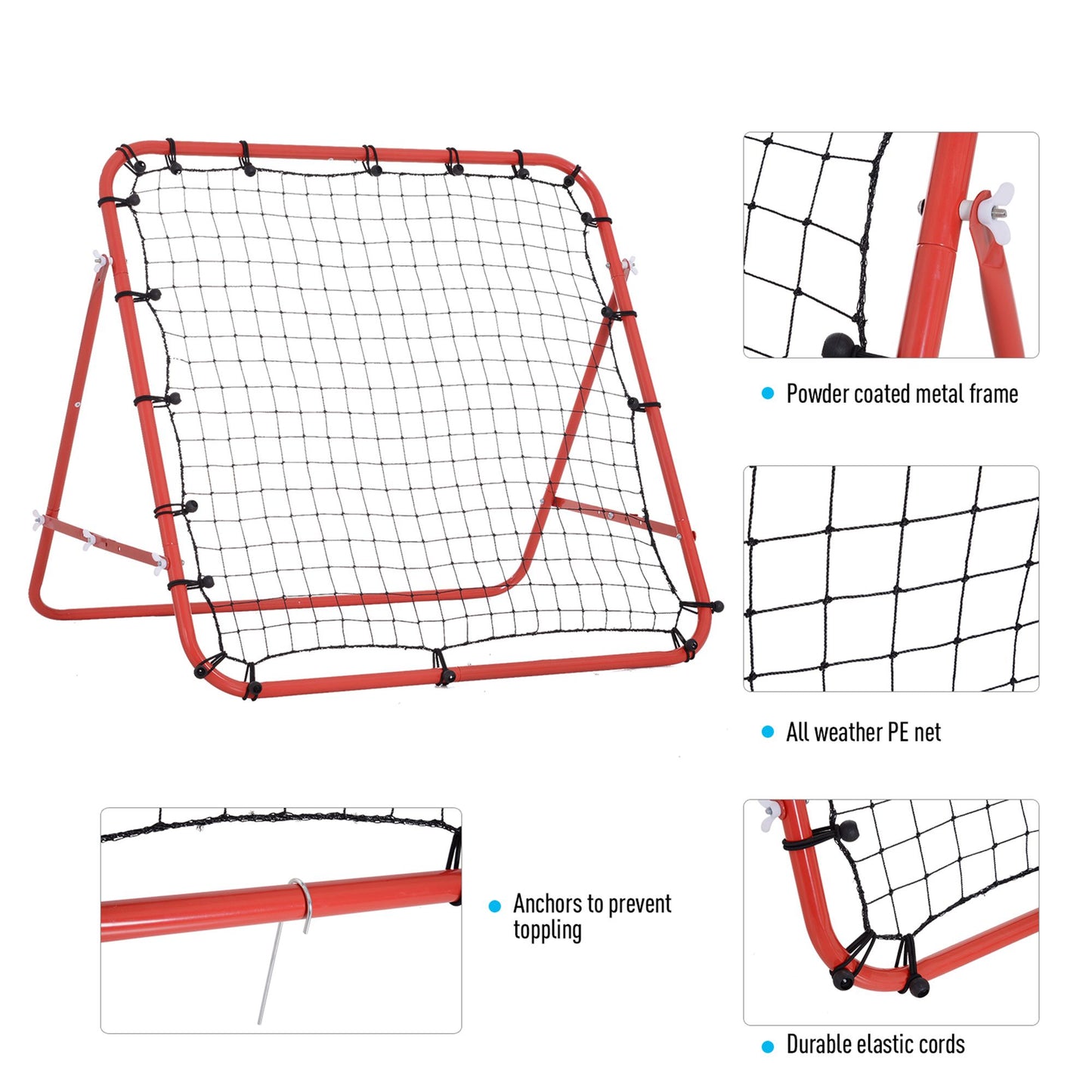 Rebounder Net, Practise Kickback Goal, for Teens, Adults Training
