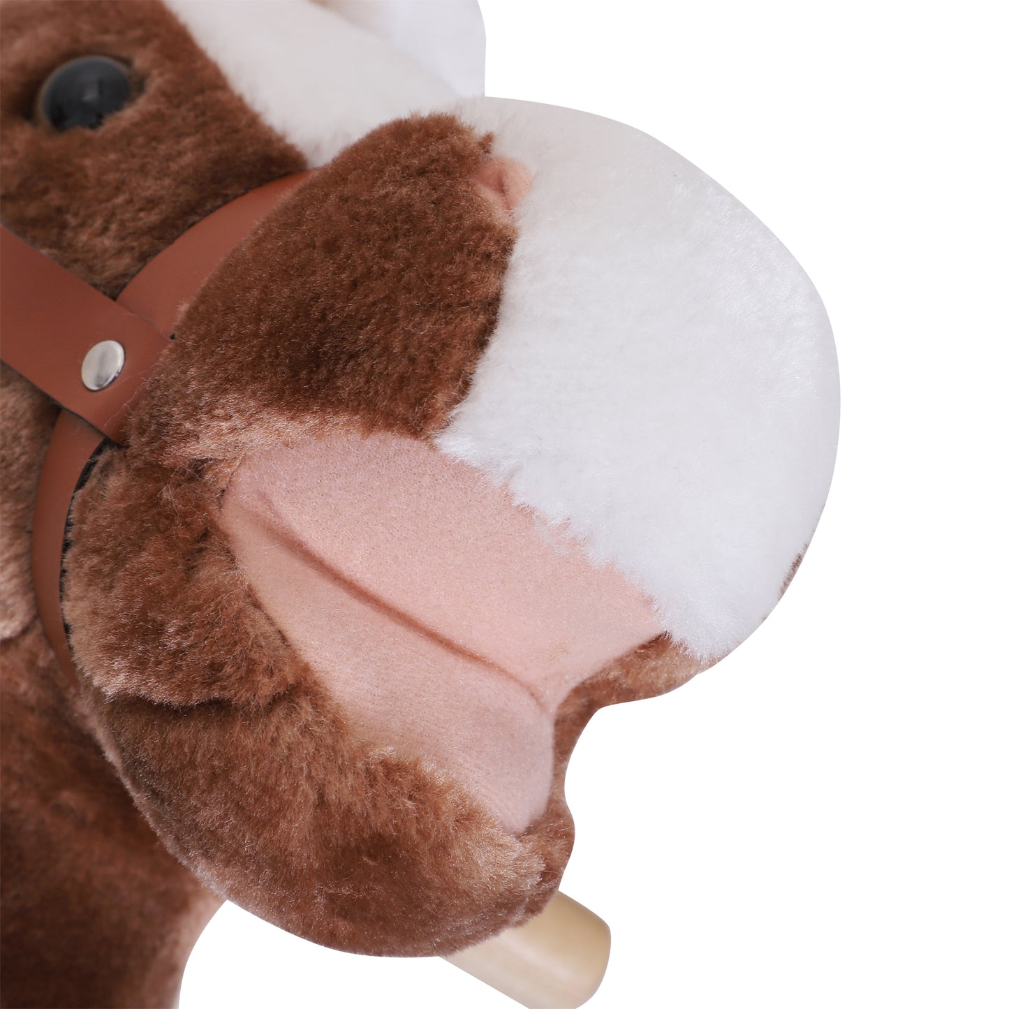 Kids Children Plush Rocking Horse Wooden Base Ride On Toy Rocker (1)