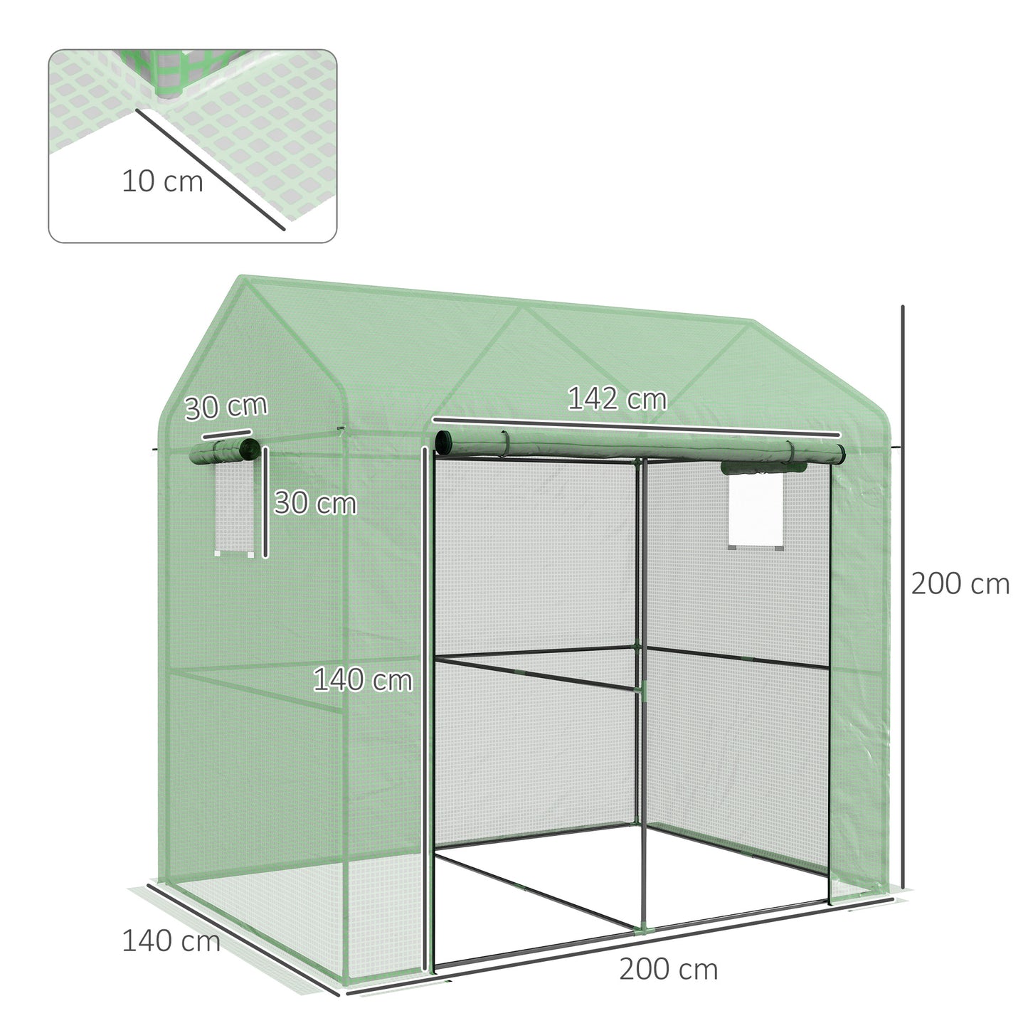 Greenhouse, Walk-in Garden Grow House with Roll-up Door
