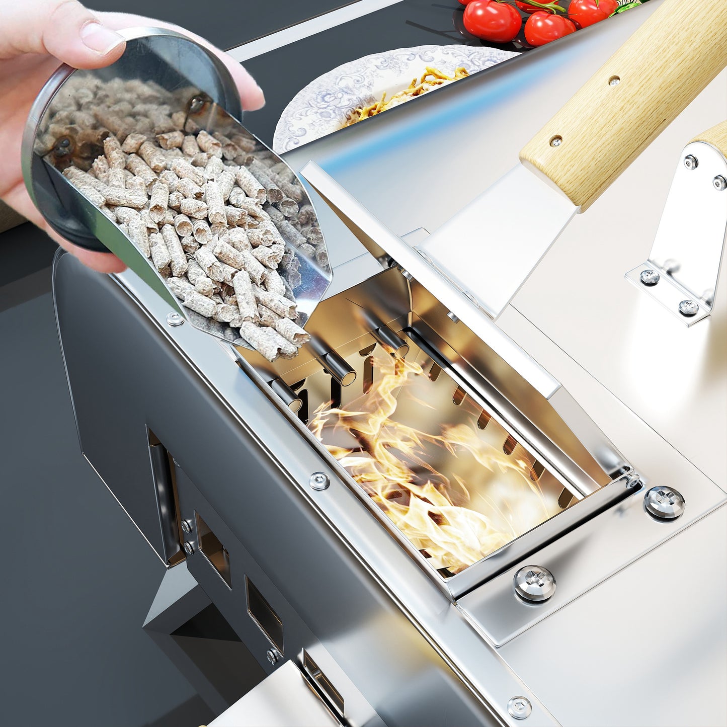 Outdoor Pizza Oven, Portable Wood Pellet Pizza Oven with Pizza Stone