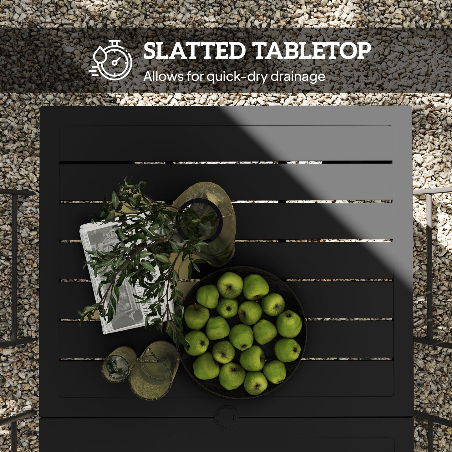 Garden Dining Table for 6 with Parasol Hole