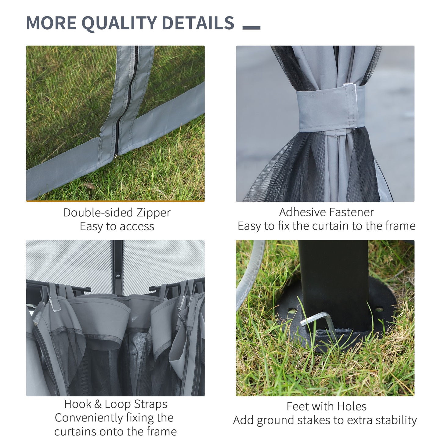 3m x 3m Hardtop Metal Frame Gazebo with 4 curtains
