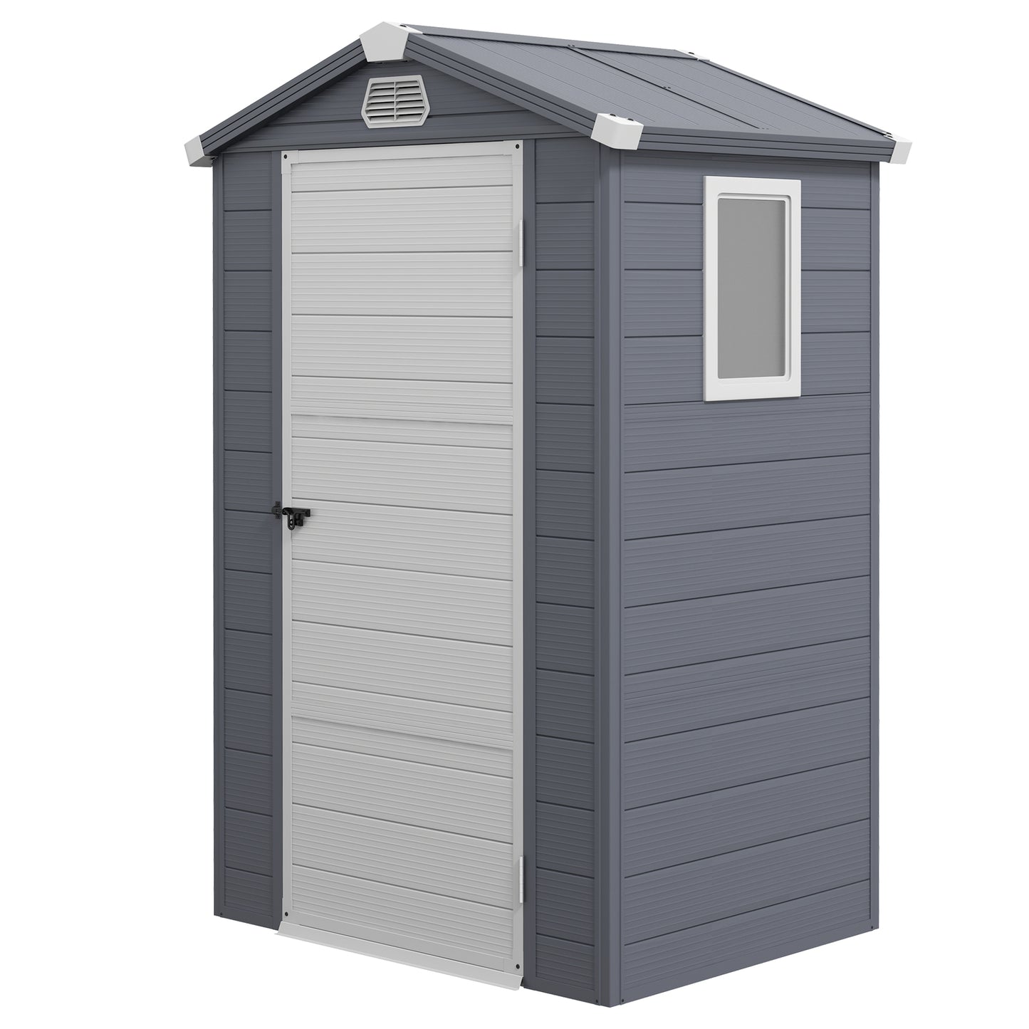 4.4ft x 3.3ft size Aluminium Frame and Plastic Wall Shed