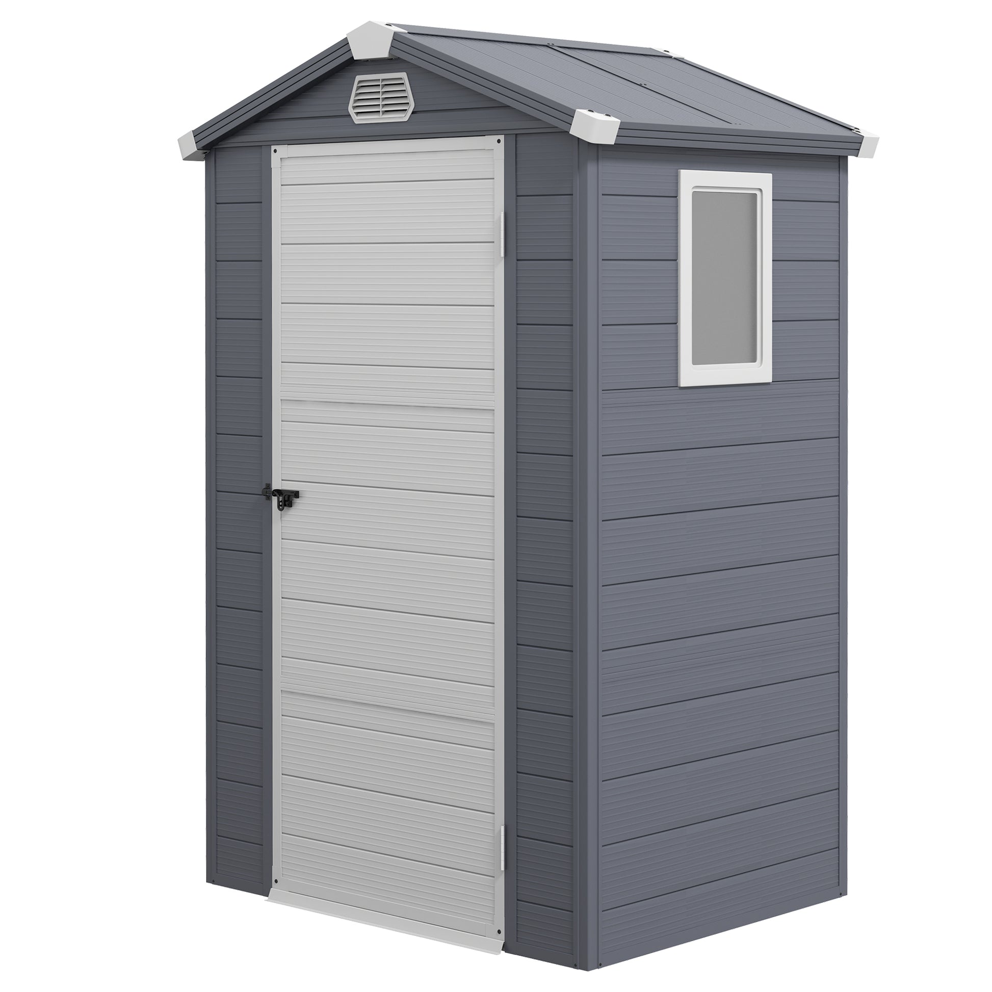 4.4ft x 3.3ft size Aluminium Frame and Plastic Wall Shed