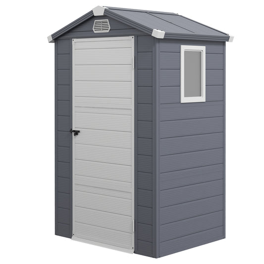 4.4ft x 3.3ft size Aluminium Frame and Plastic Wall Shed