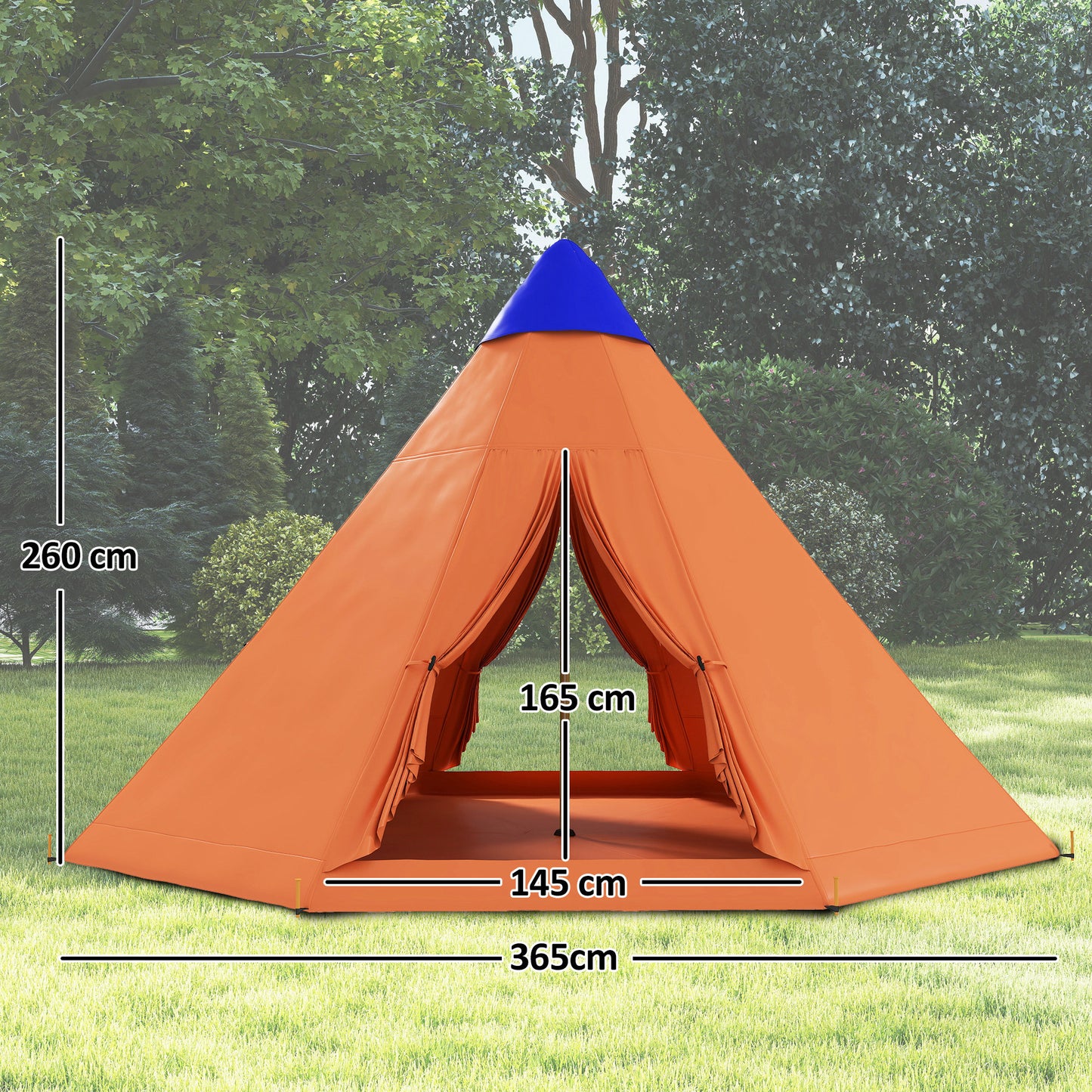 6 Men Tipi Tent with Carry Bag