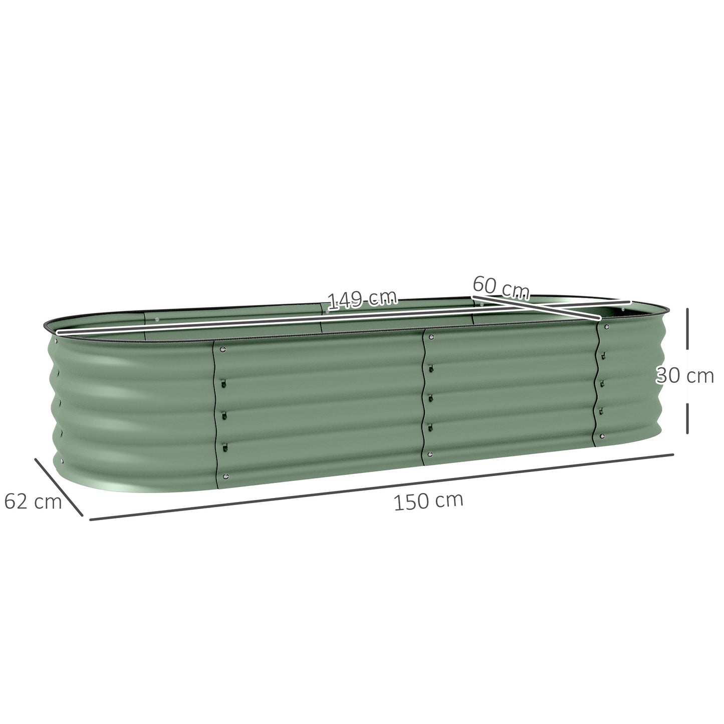 Galvanised Raised Garden Bed, Metal Planter Box with Safety Edging (6)