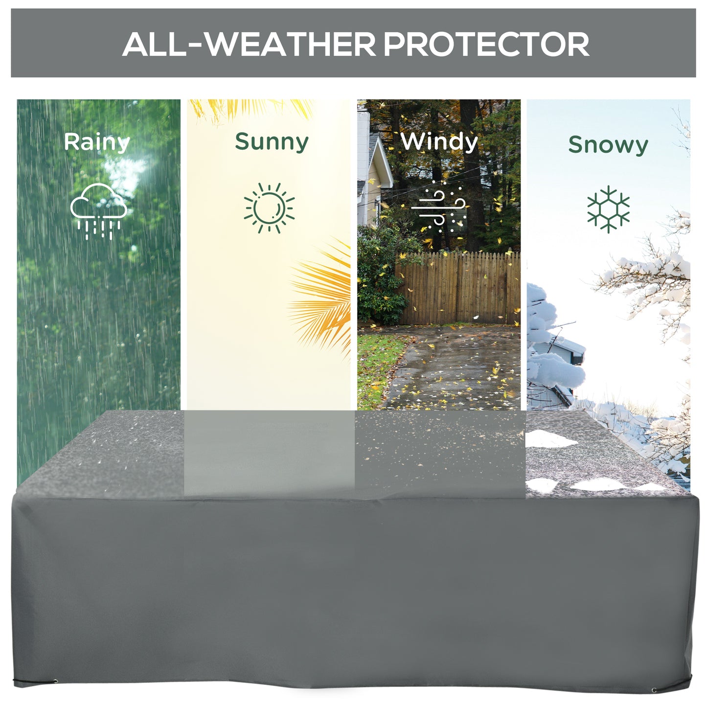 205x192cm Outdoor Garden Rattan Furniture Protective Cover Water UV
